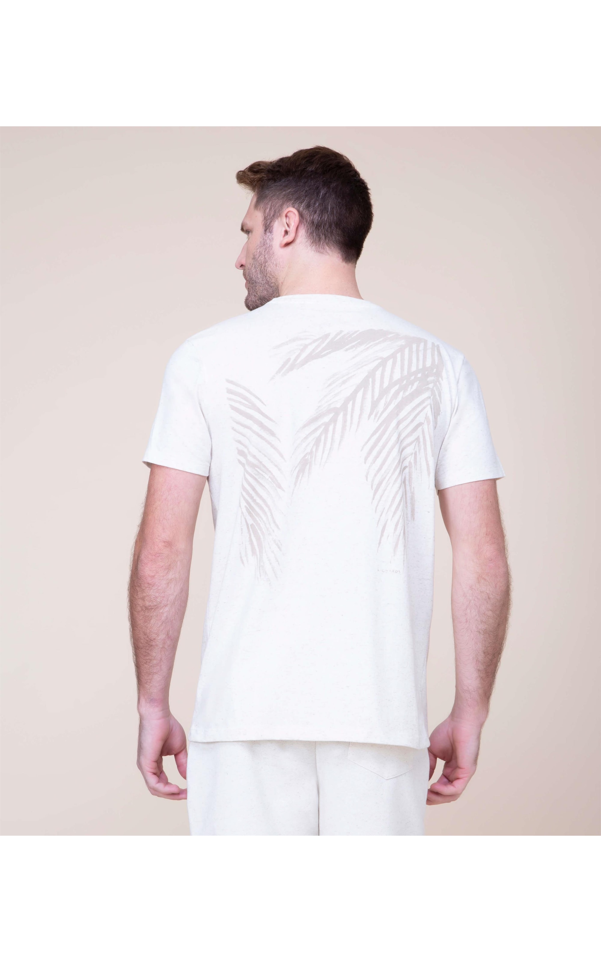T-Shirt Linho Folhas Natural