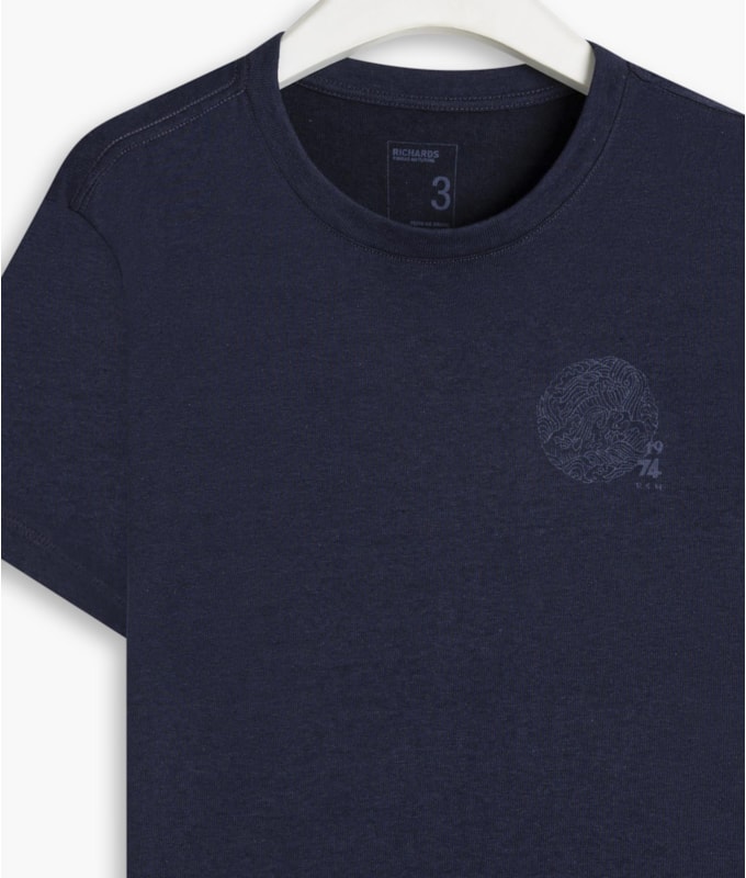 T-Shirt Linho  Mini Wave Dark Navy