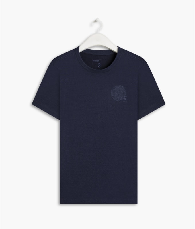 T-Shirt Linho  Mini Wave Dark Navy