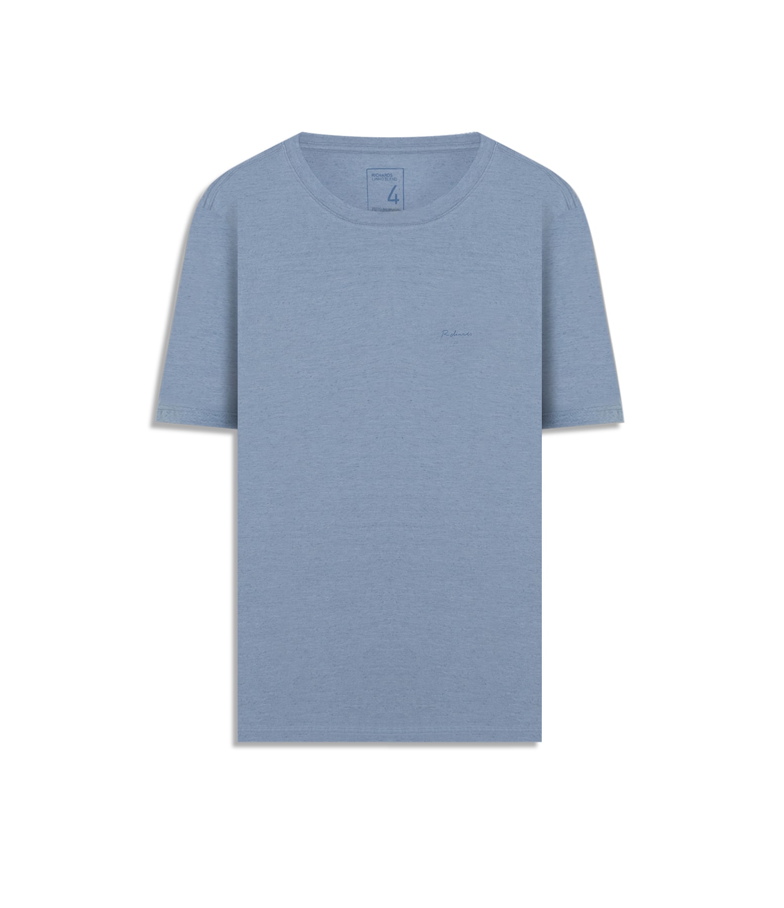 T-Shirt Linho  Mm  Basic Mc Azul Medio