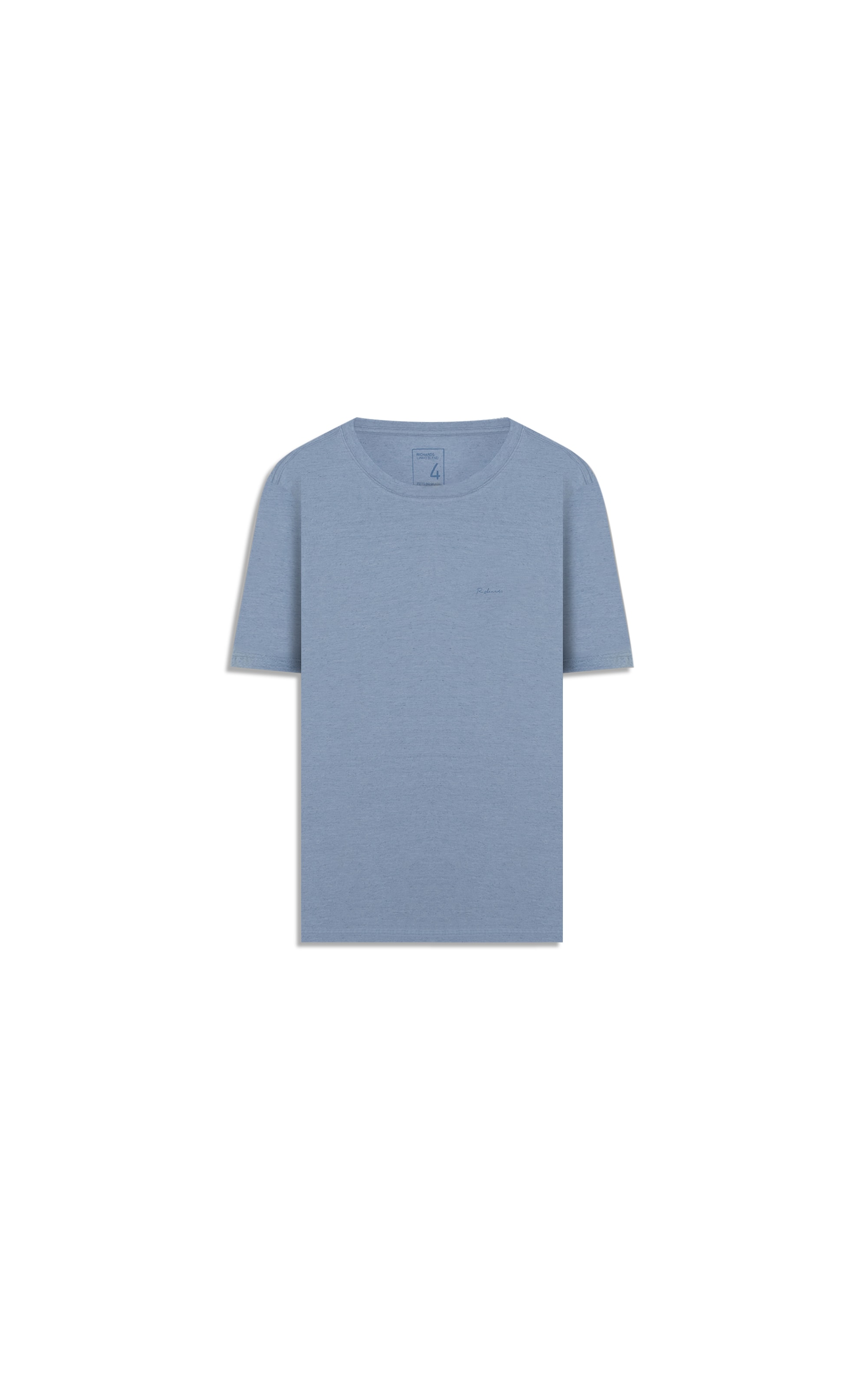 T-Shirt Linho  Mm  Basic Mc Azul Medio