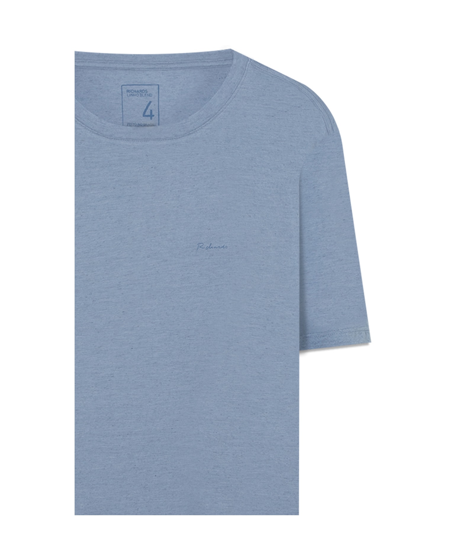 T-Shirt Linho  Mm  Basic Mc Azul Medio