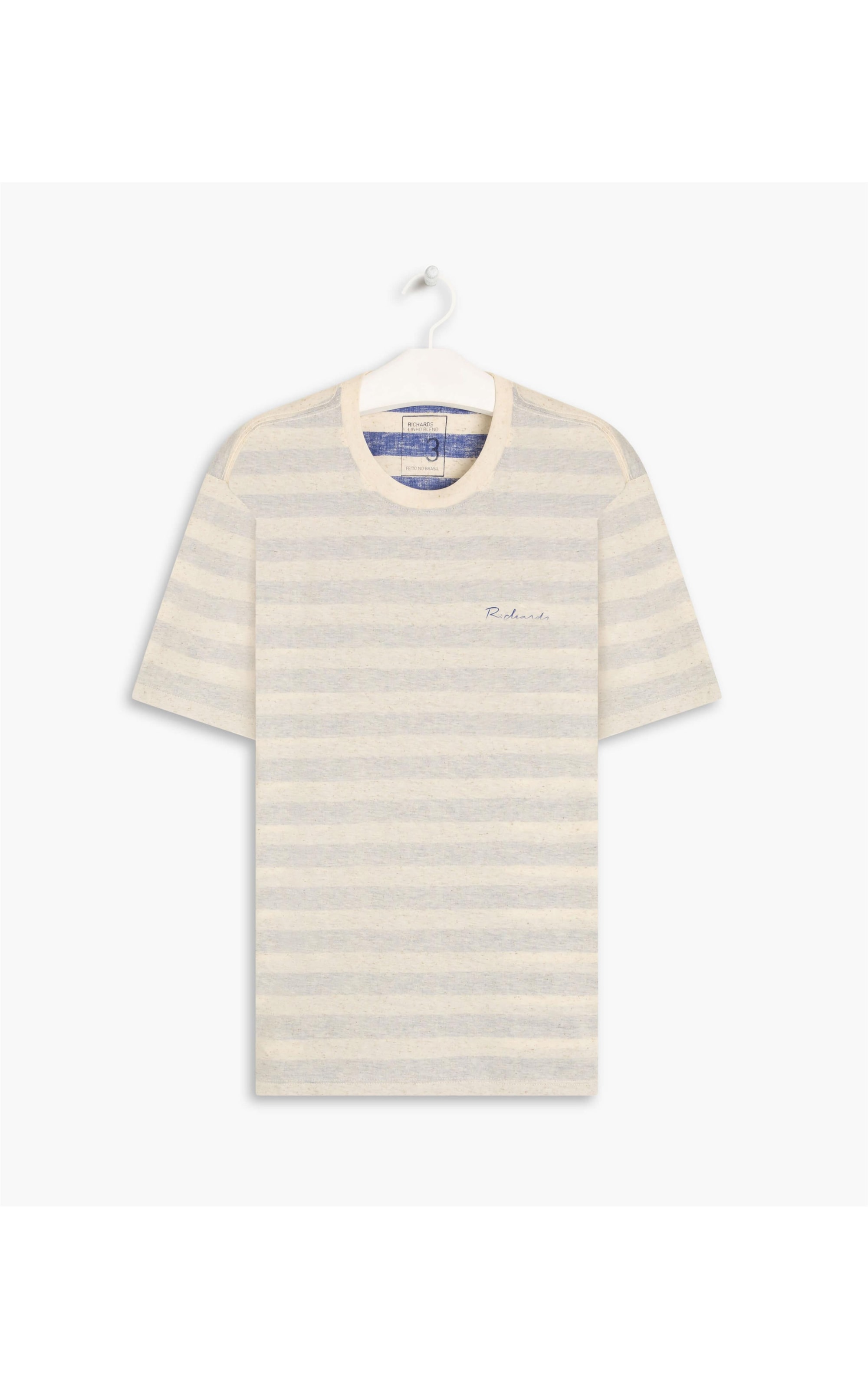 T-Shirt Linho  Mm  Happy Stripe Azul Pervante