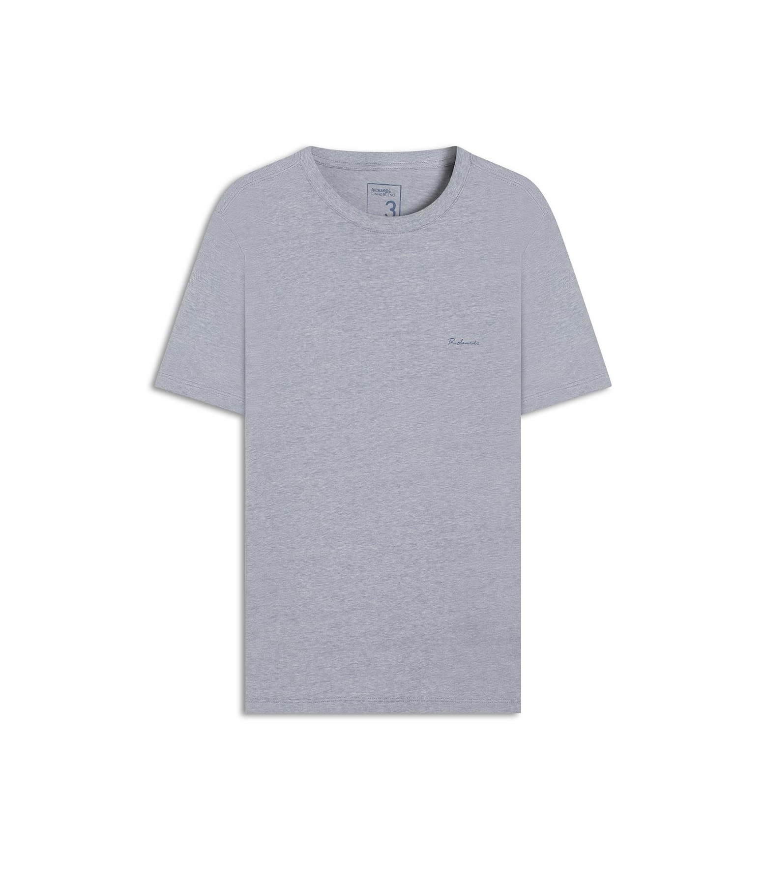 T-Shirt Linho  Mm  Mc Basic Fit Azul Medio