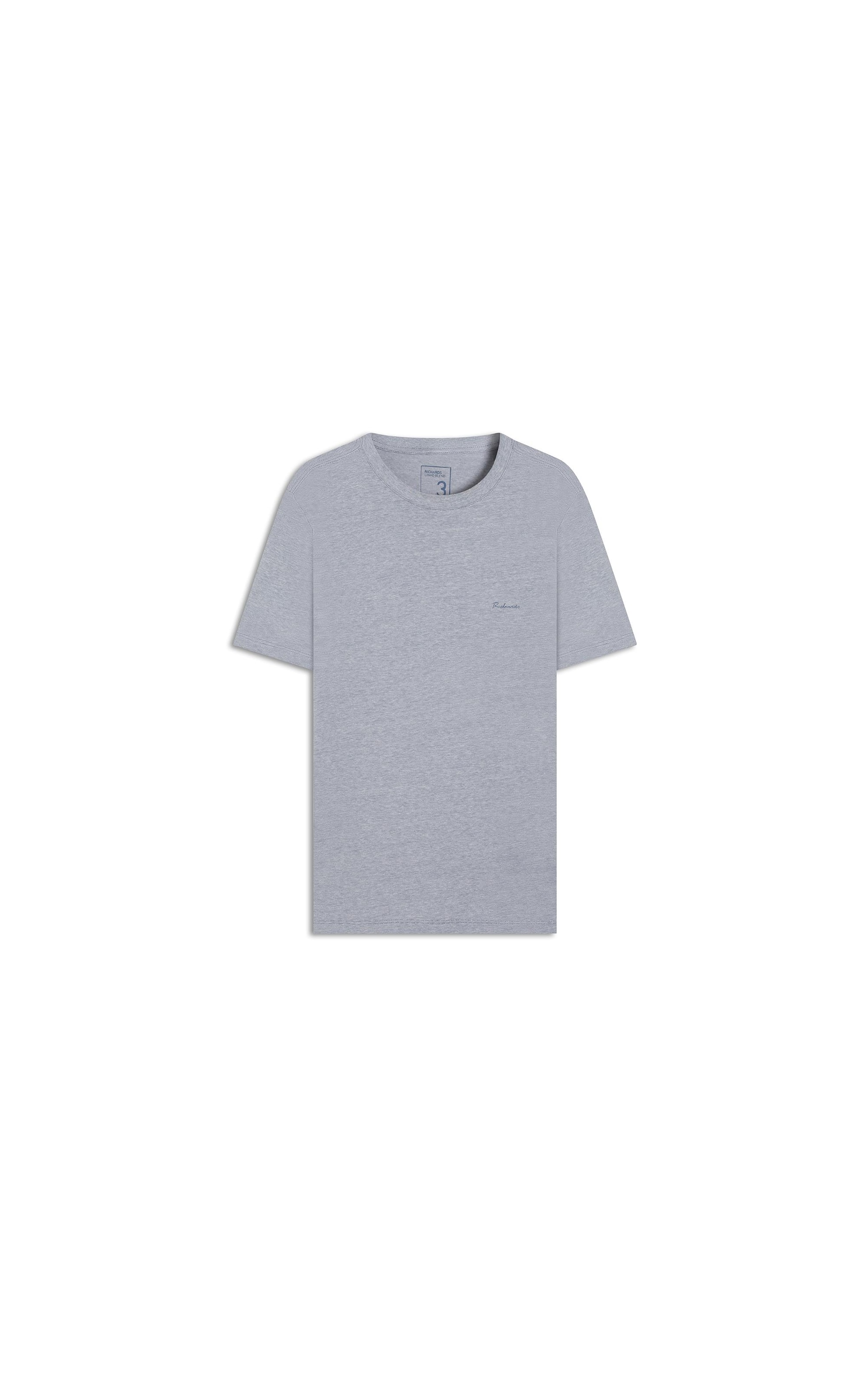 T-Shirt Linho  Mm  Mc Basic Fit Azul Medio