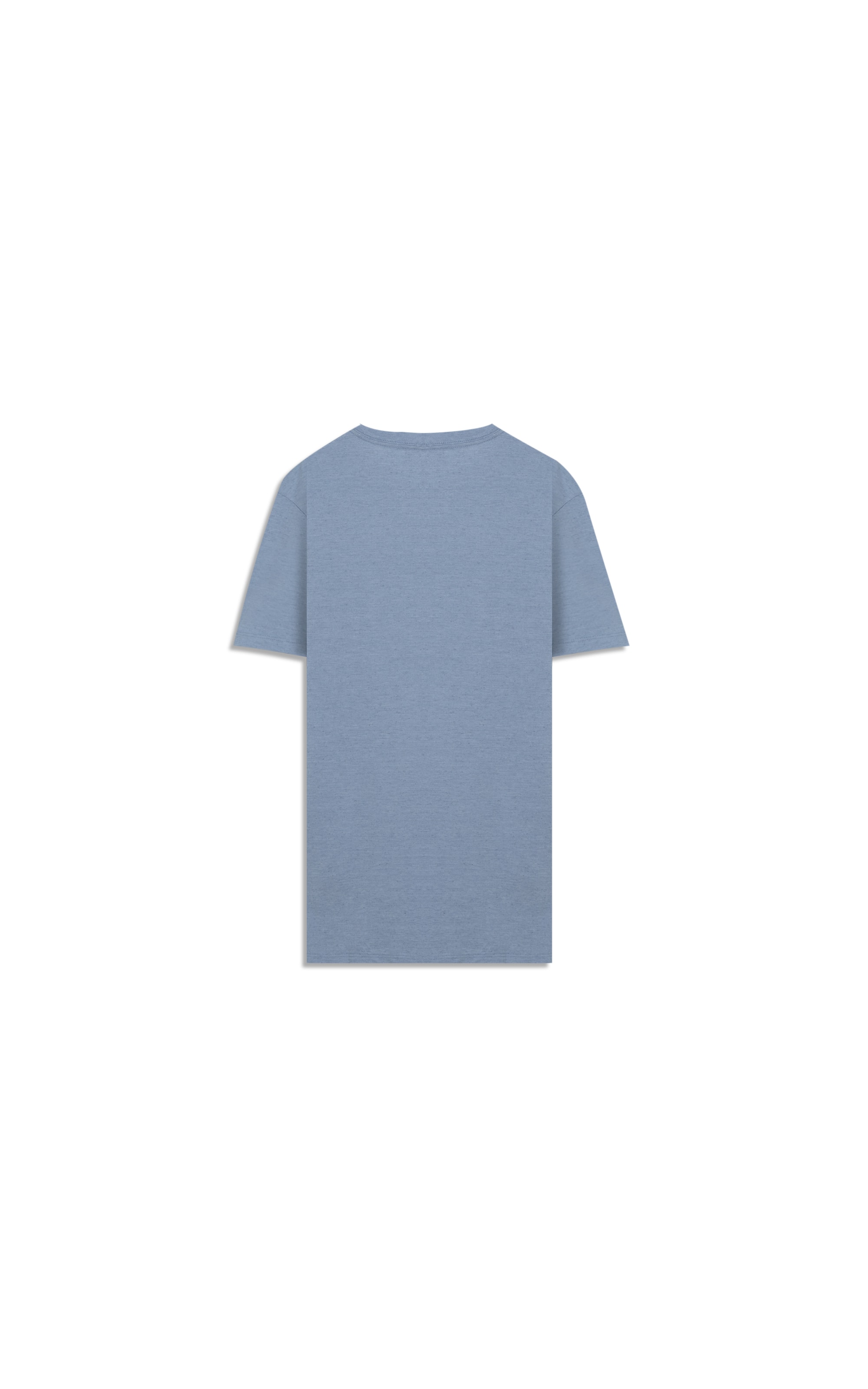 T-Shirt Linho  Piquet  Basic Mc Azul Medio