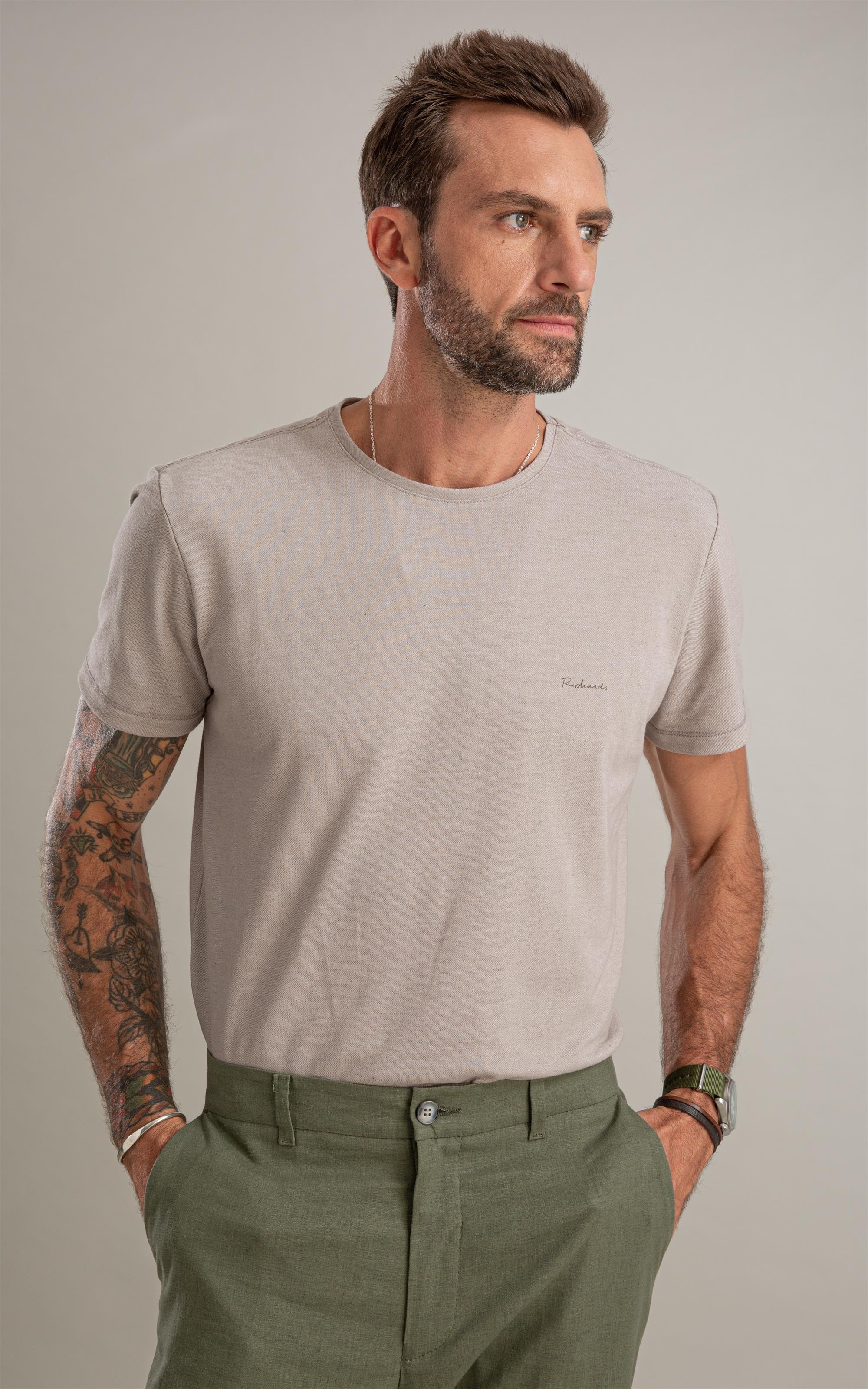 T-Shirt Linho  Piquet  Basic Mc Bf Mouse