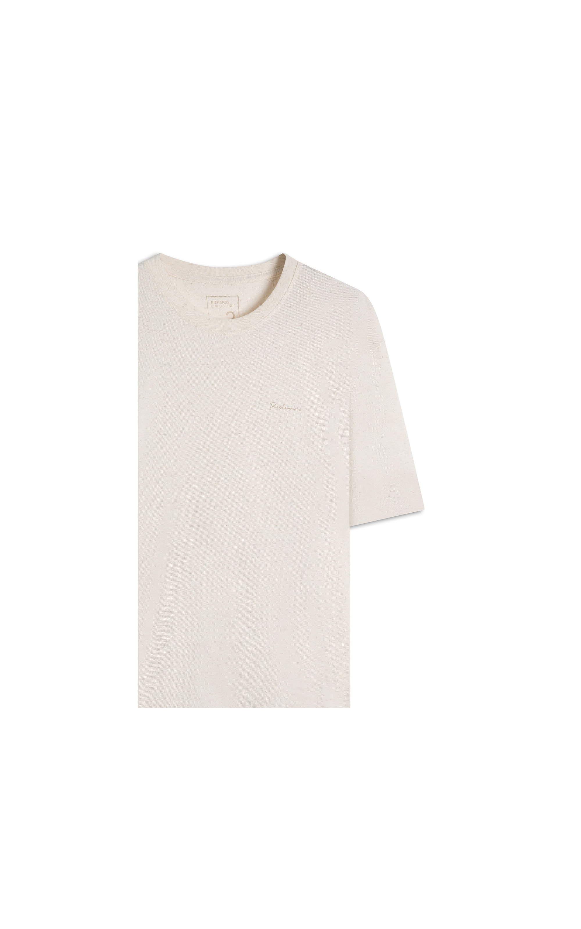 T-Shirt Linho  Piquet  Basic Mc Bf Natural