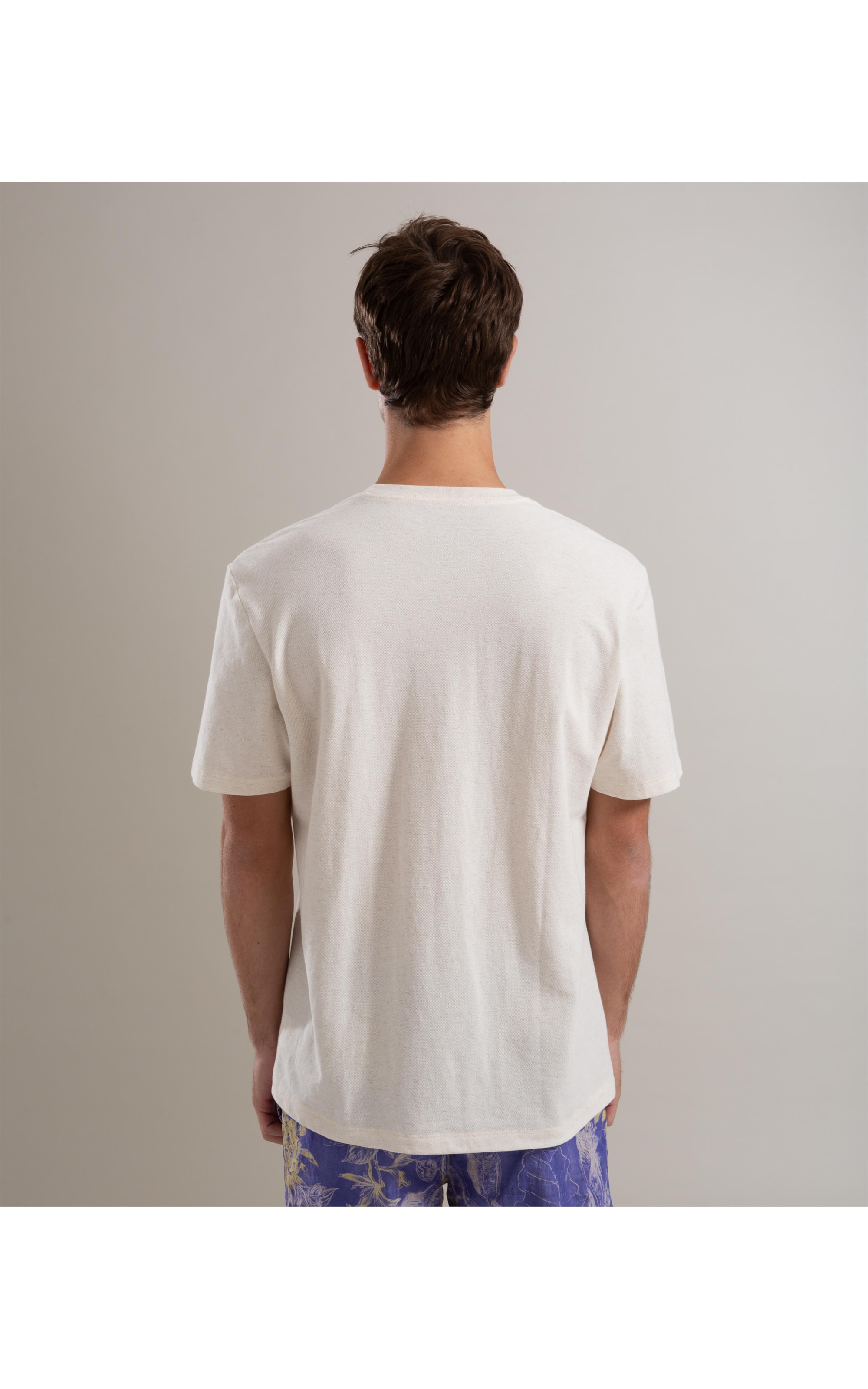 T-Shirt Linho  Piquet  Basic Mc Natural