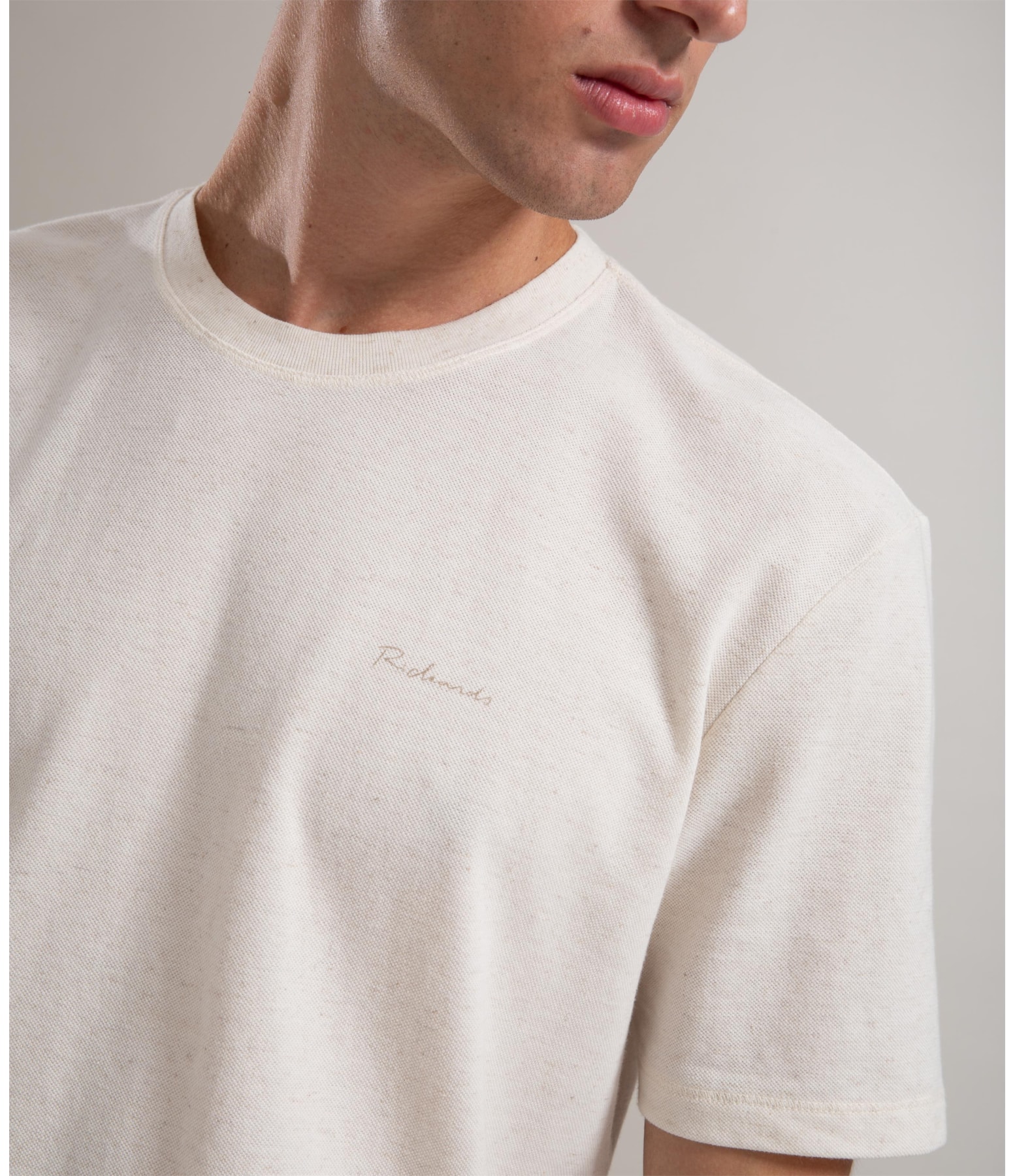 T-Shirt Linho  Piquet  Basic Mc Natural