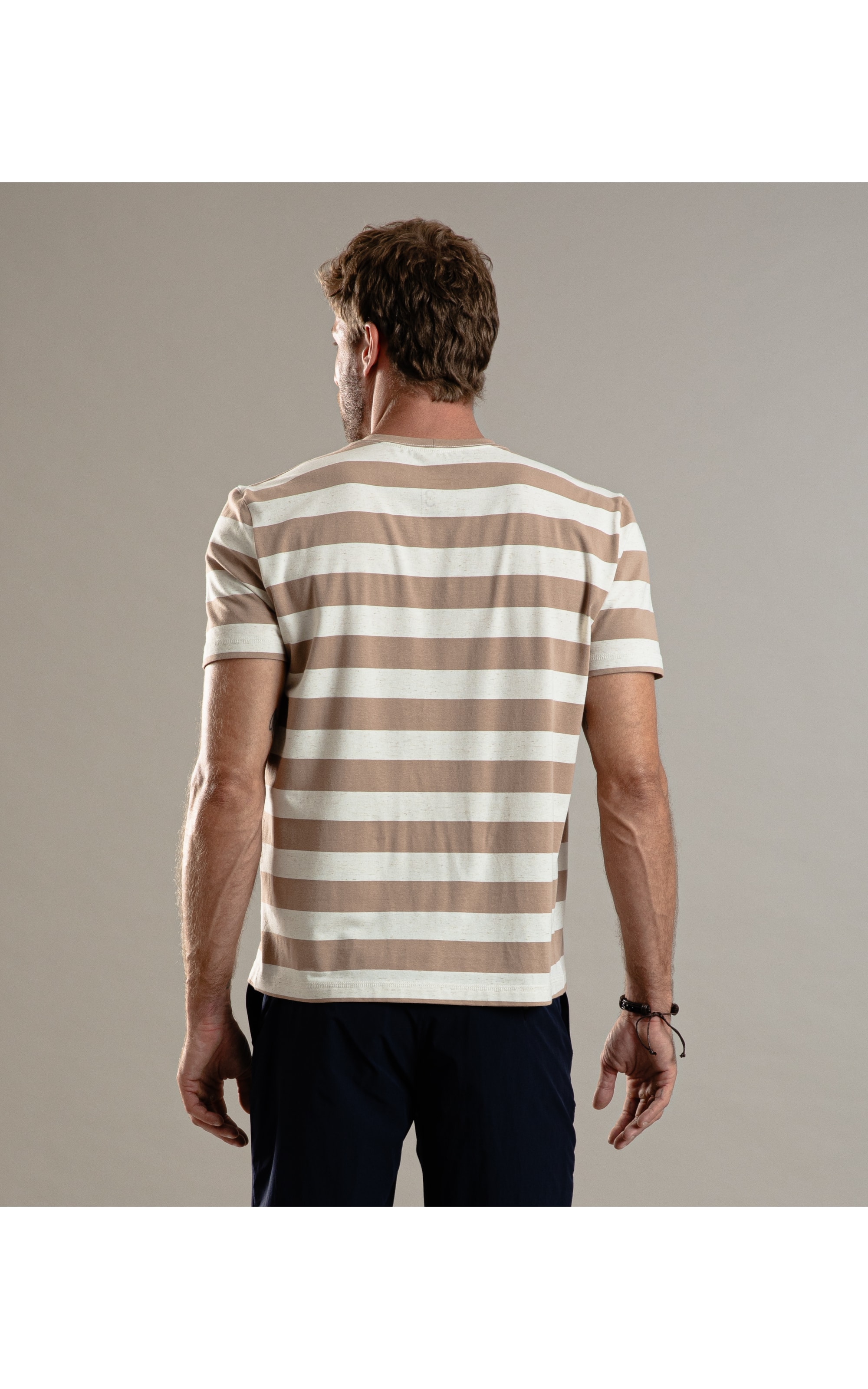 T-Shirt Linho  Print Arpoador Mc Caqui