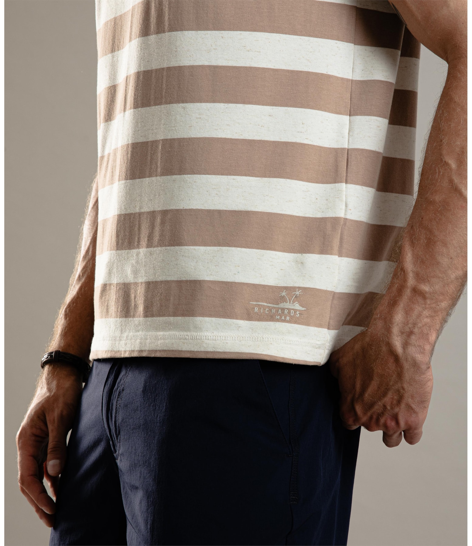 T-Shirt Linho  Print Arpoador Mc Caqui