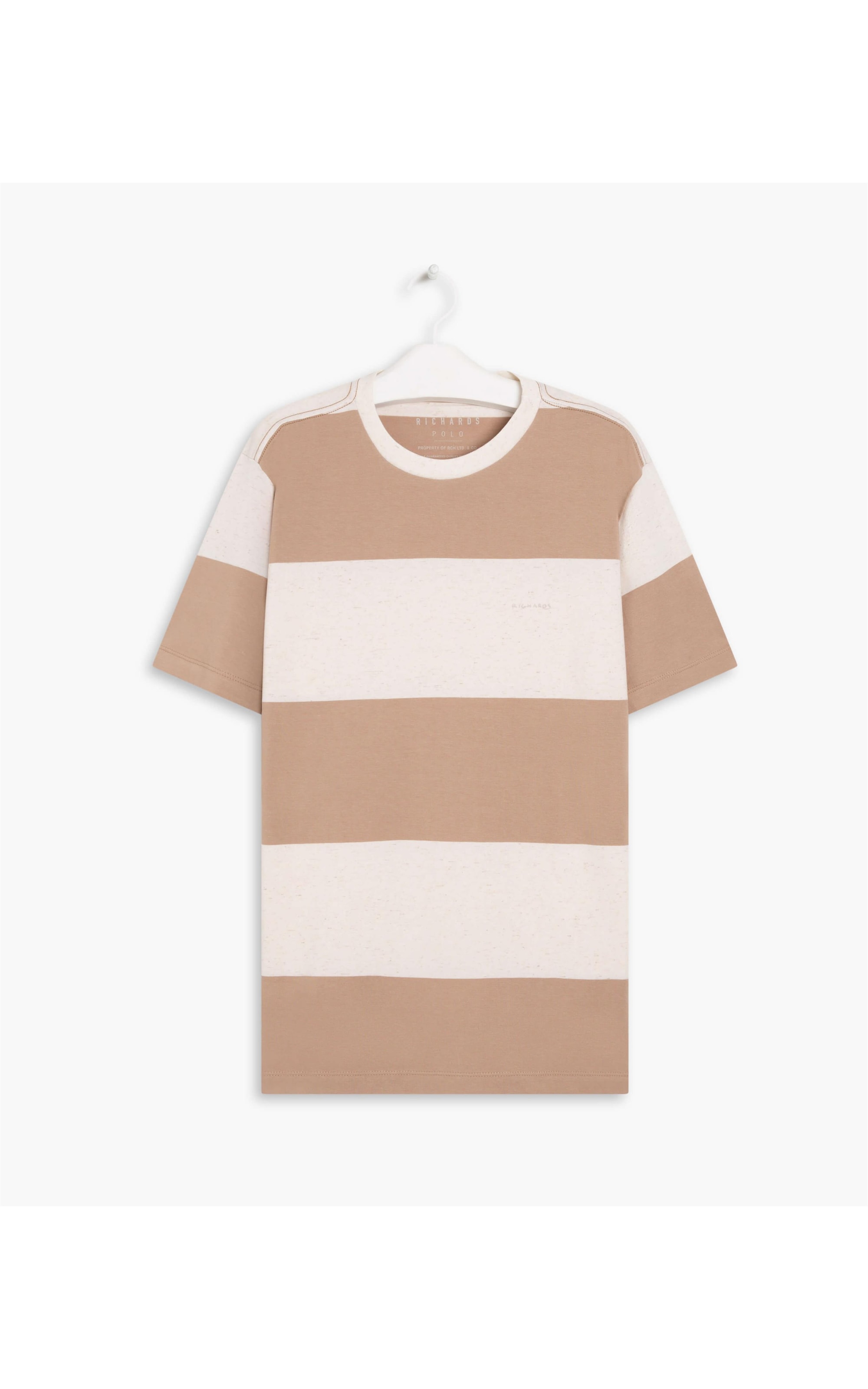 T-Shirt Linho  Stripes Aquarela Caqui