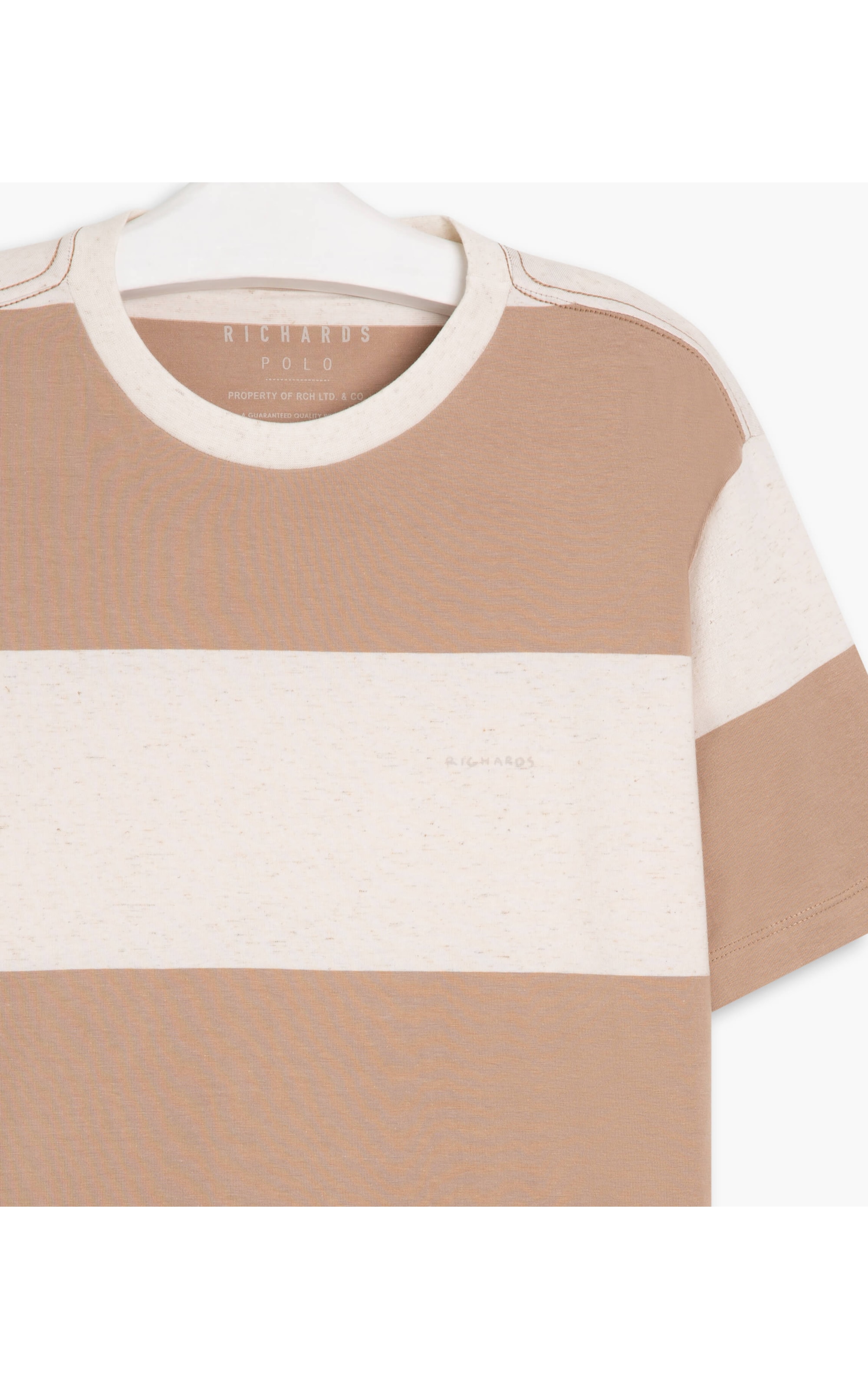 T-Shirt Linho  Stripes Aquarela Caqui