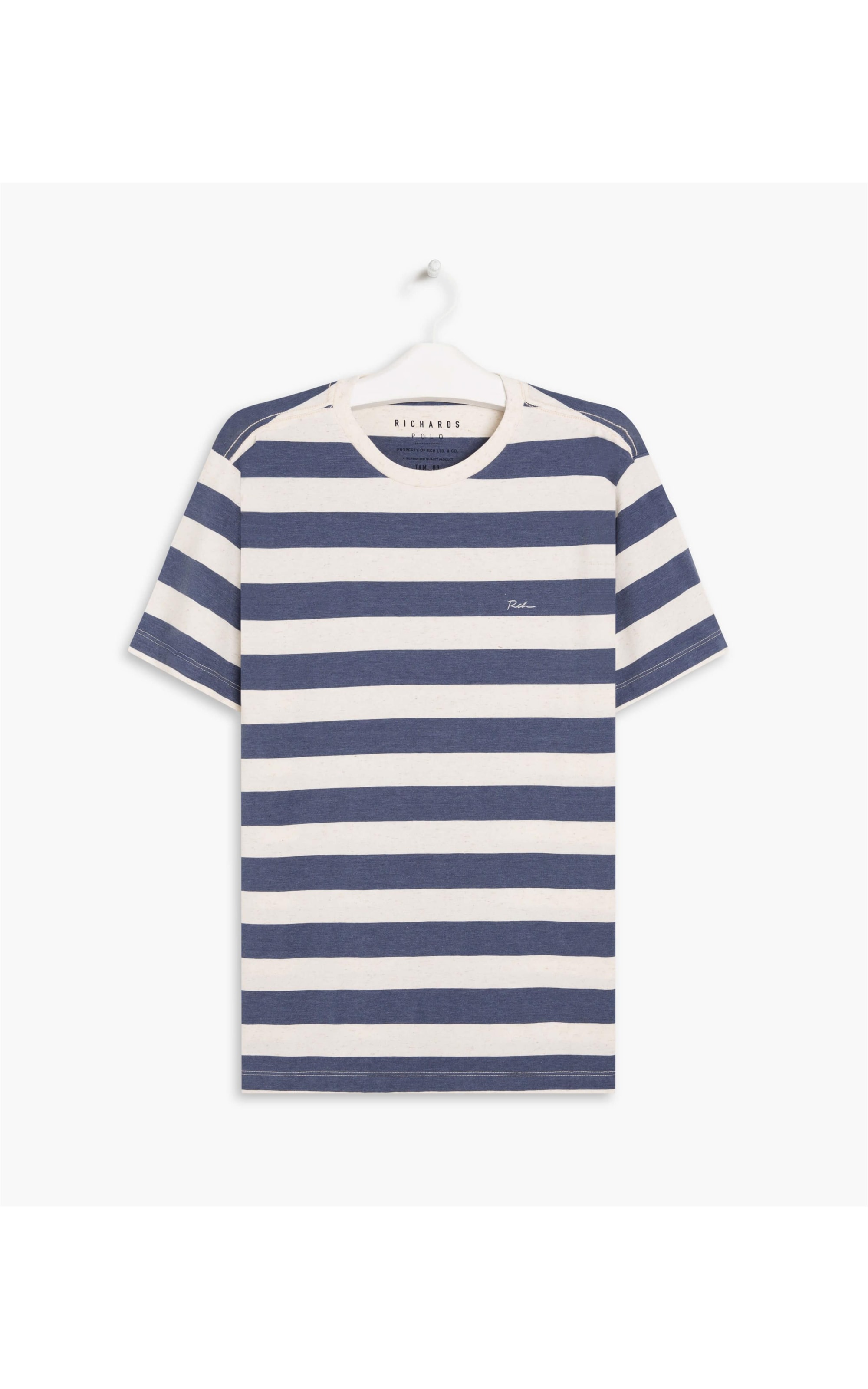 T-Shirt Linho  Stripes Rch Azul Bic