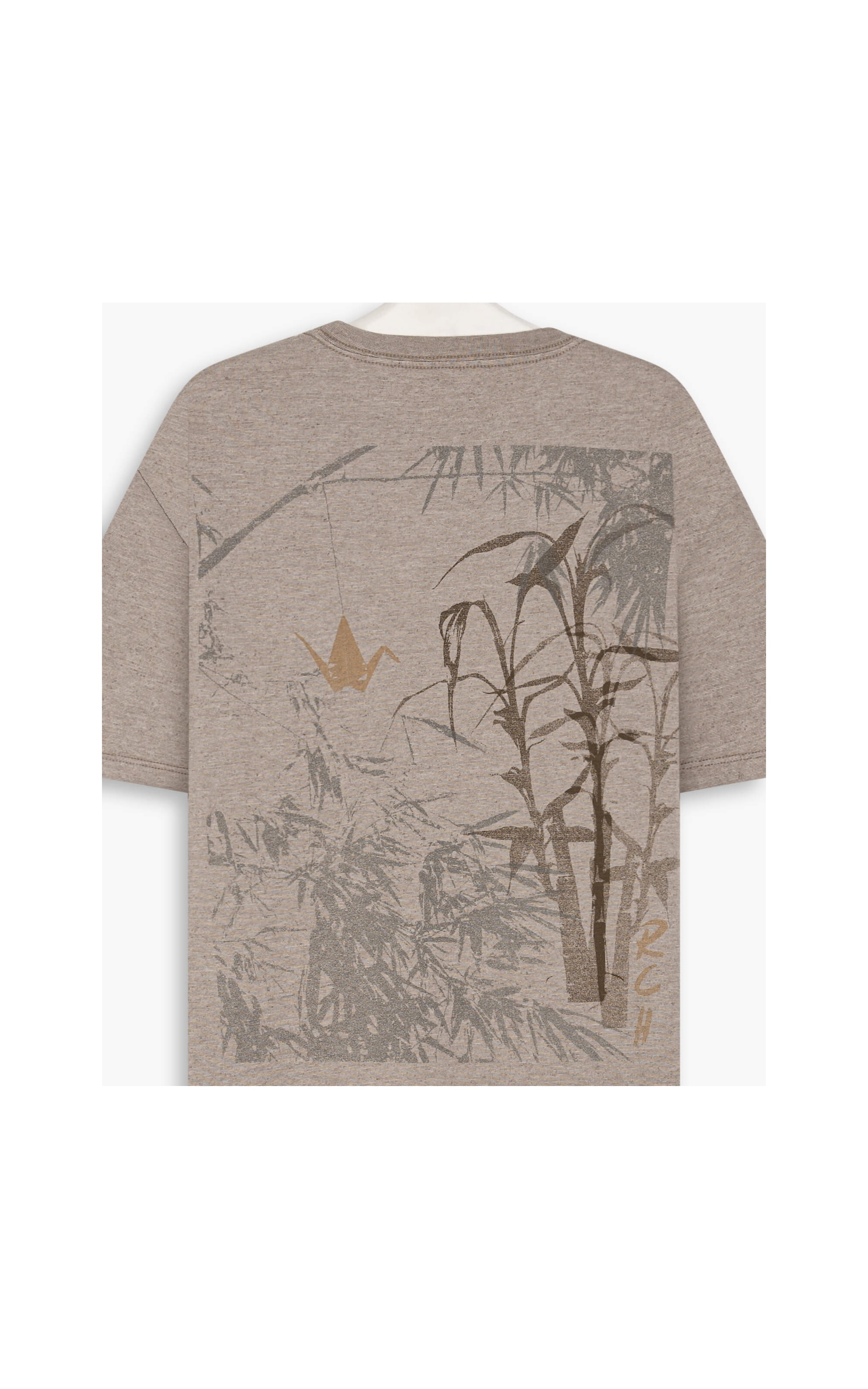 T-Shirt Linho  Tsuru Costas Caqui
