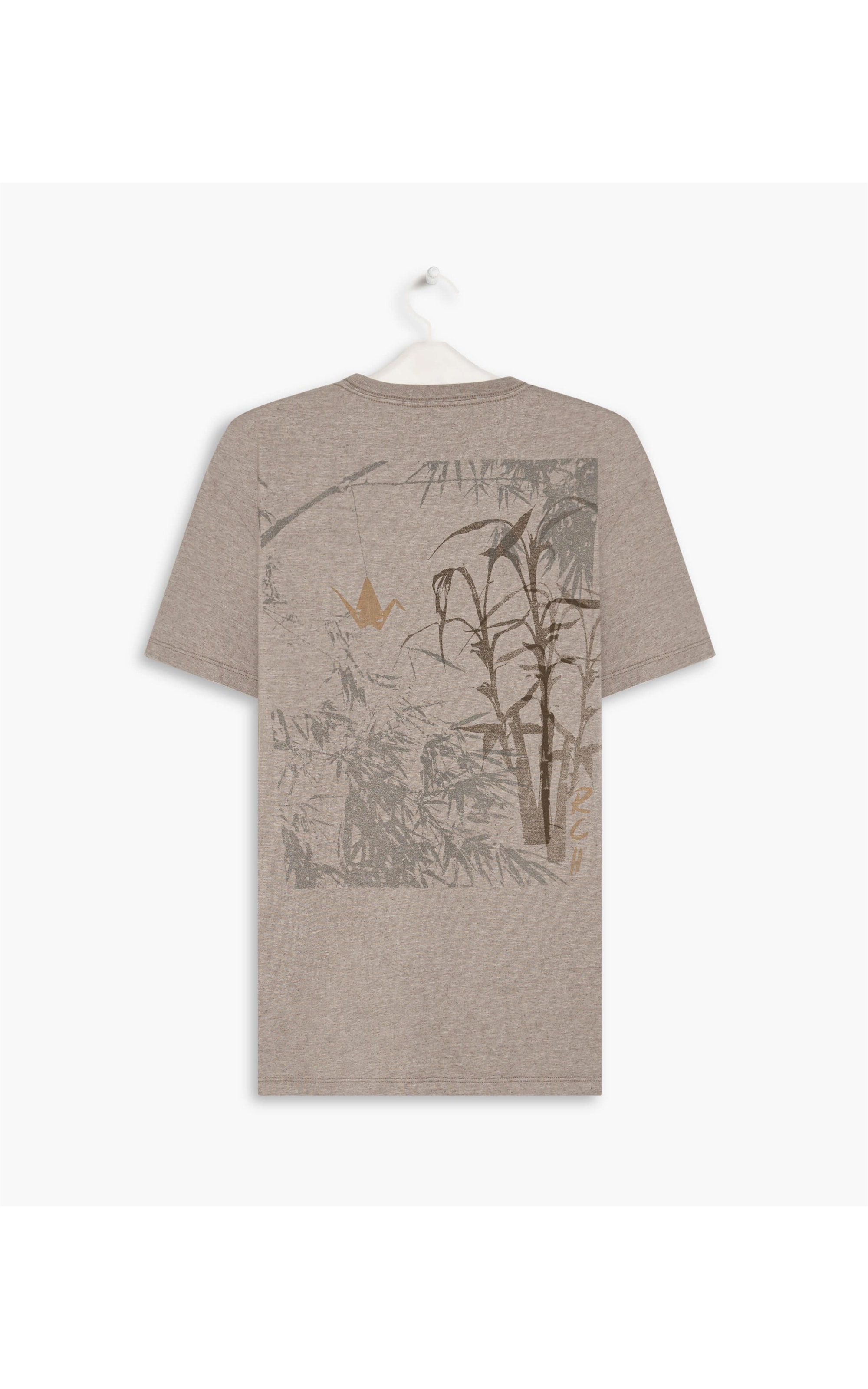 T-Shirt Linho  Tsuru Costas Caqui