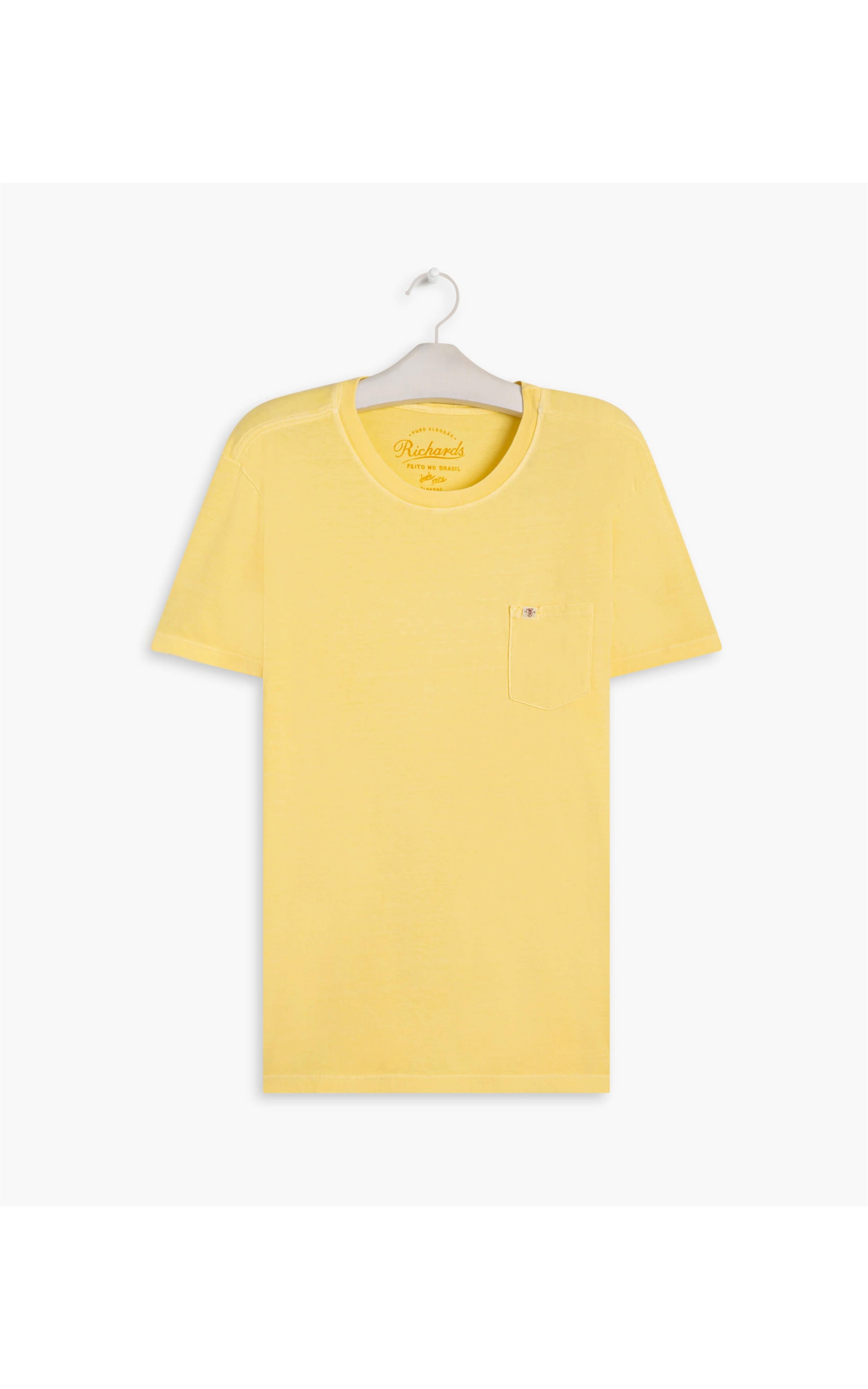 T- Shirt Lisa Com Bolso Amarelo Claro