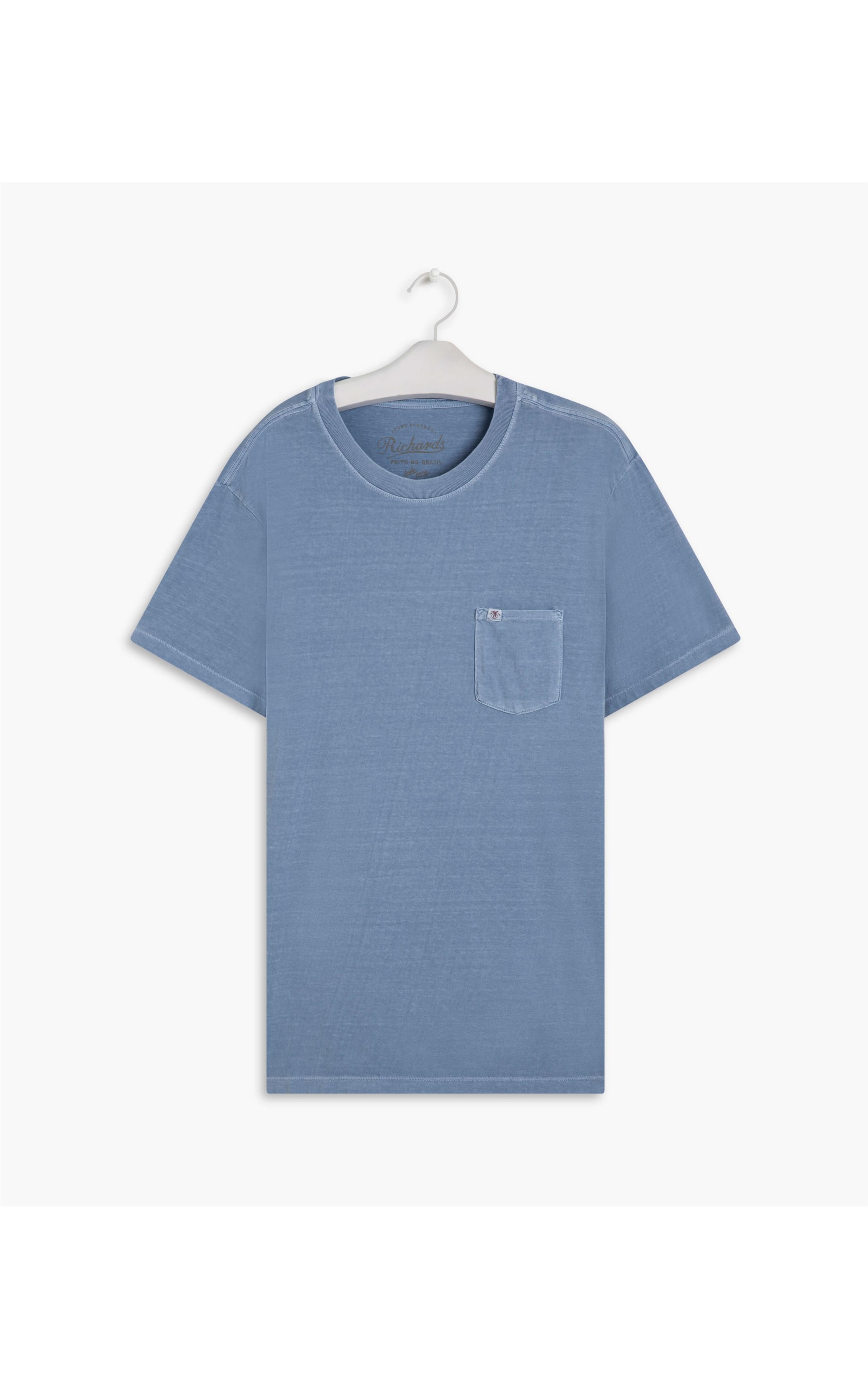 T- Shirt Lisa Com Bolso Azul Claro