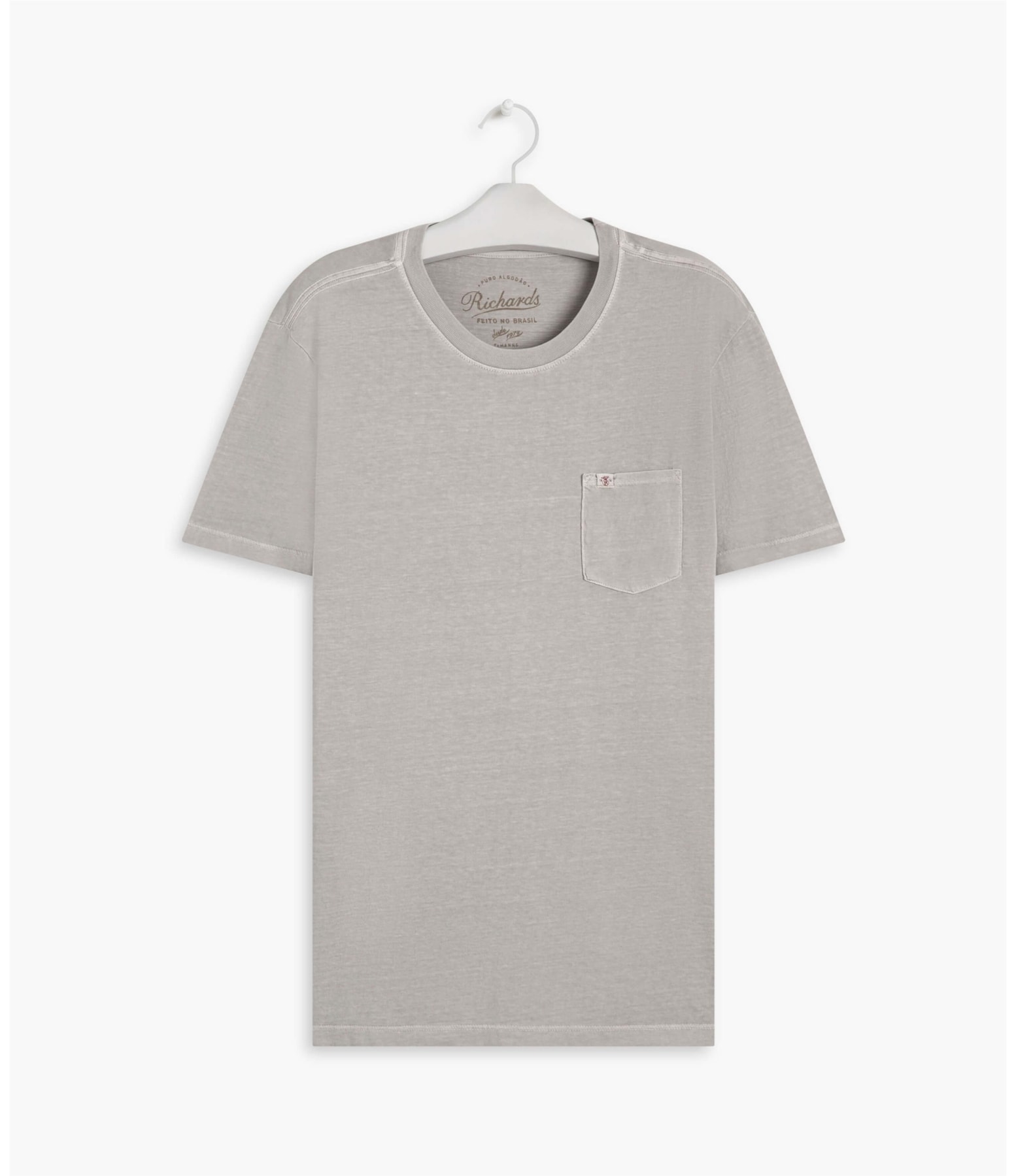 T- Shirt Lisa Com Bolso Cinza Claro