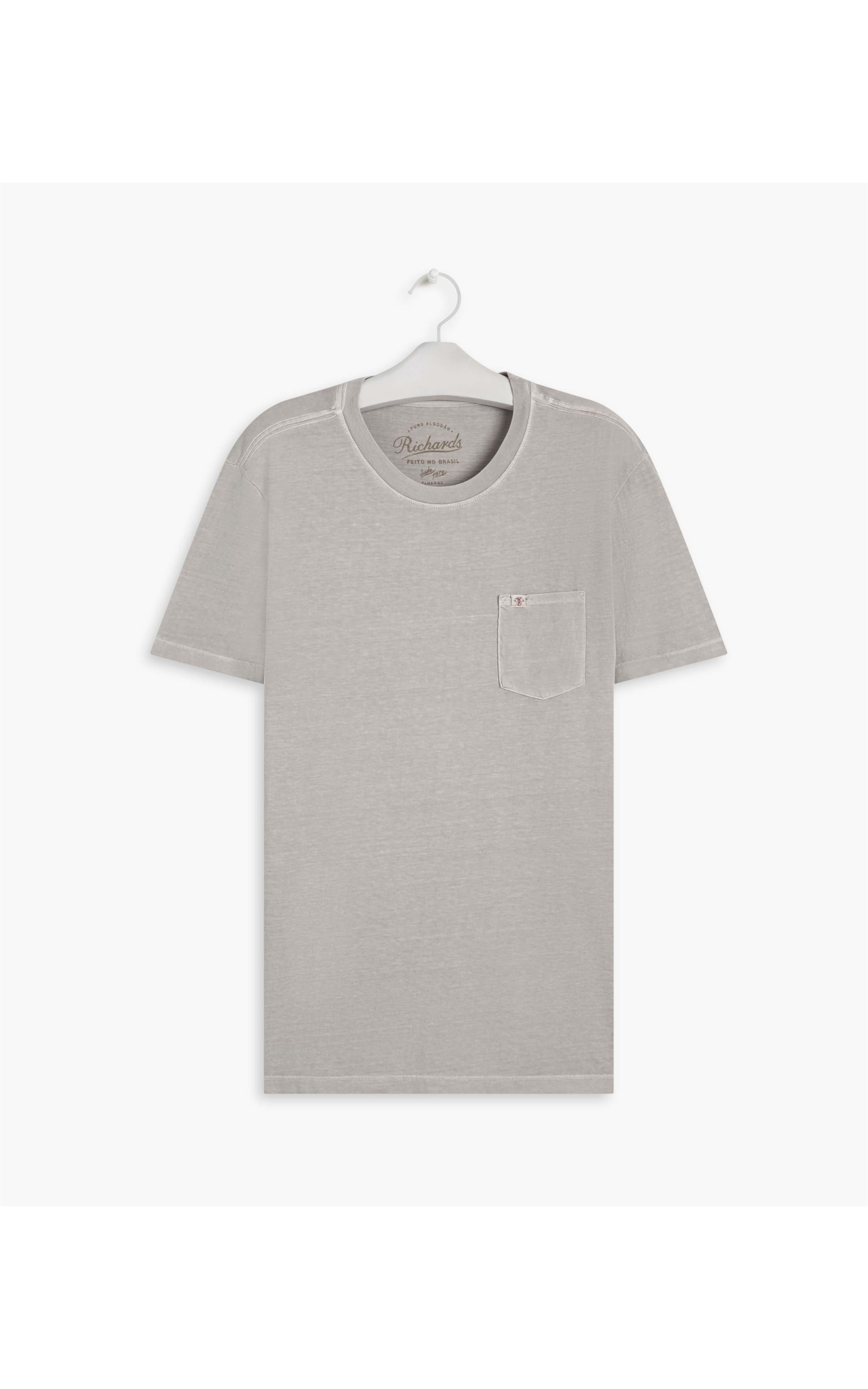 T- Shirt Lisa Com Bolso Cinza Claro