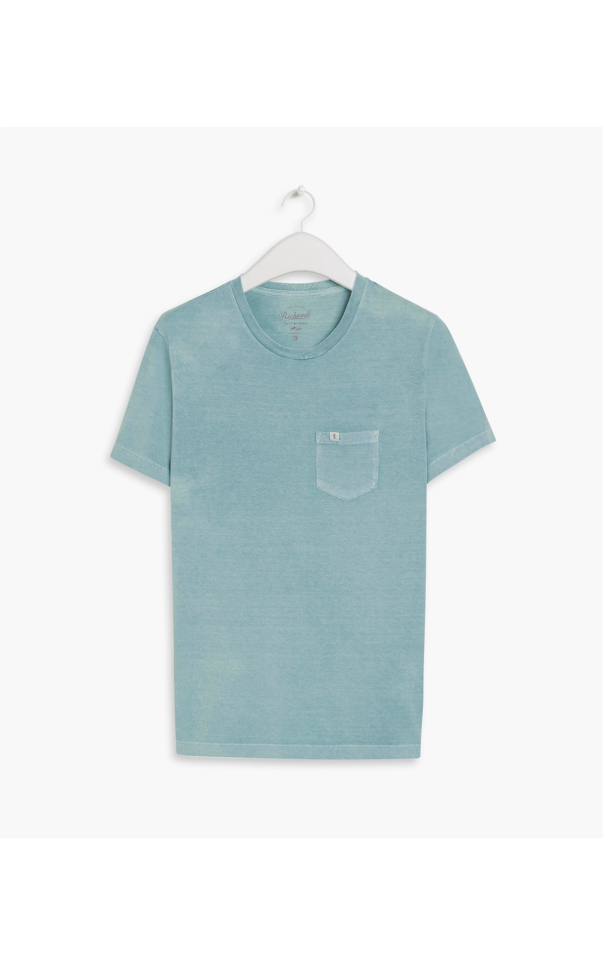 T-Shirt Lisa Com Bolso Verde Água