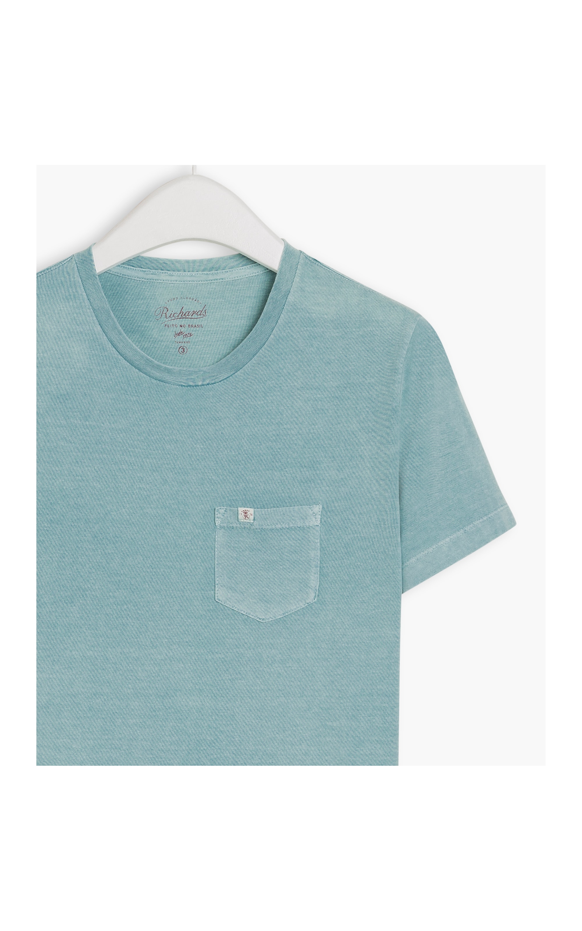 T-Shirt Lisa Com Bolso Verde Água