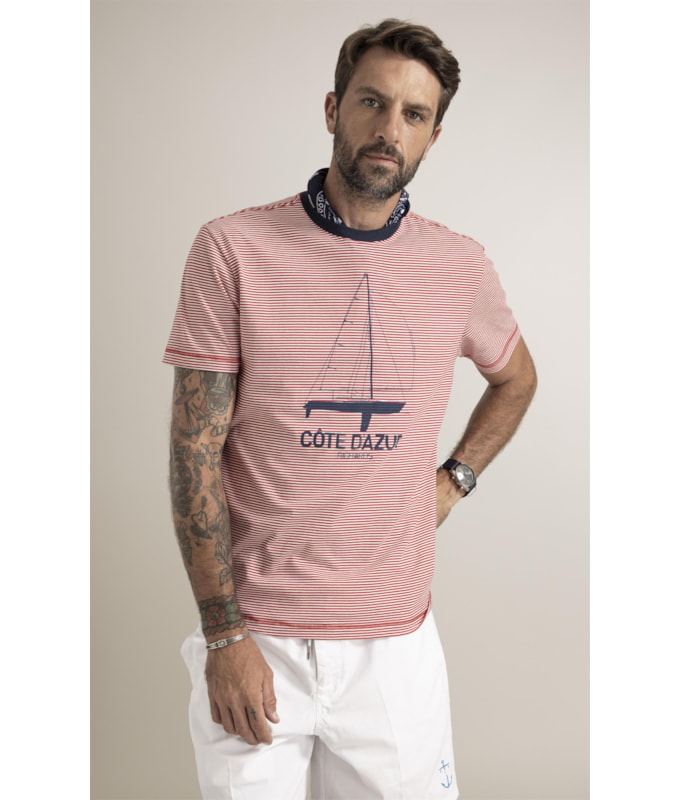 T-Shirt   Listra Cotê Dazur Vermelho