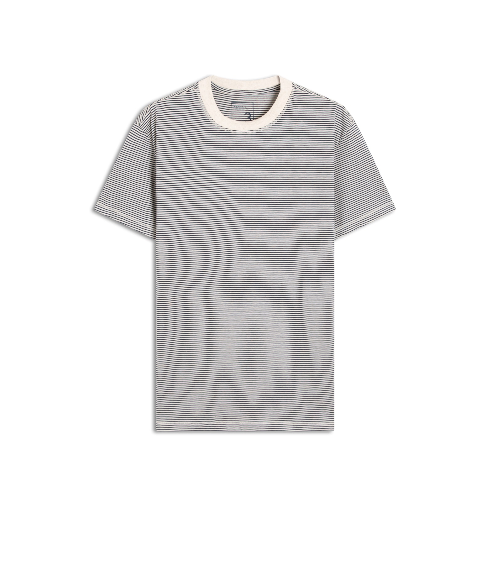 T-Shirt Listrada Linho Basic Fit Marinho
