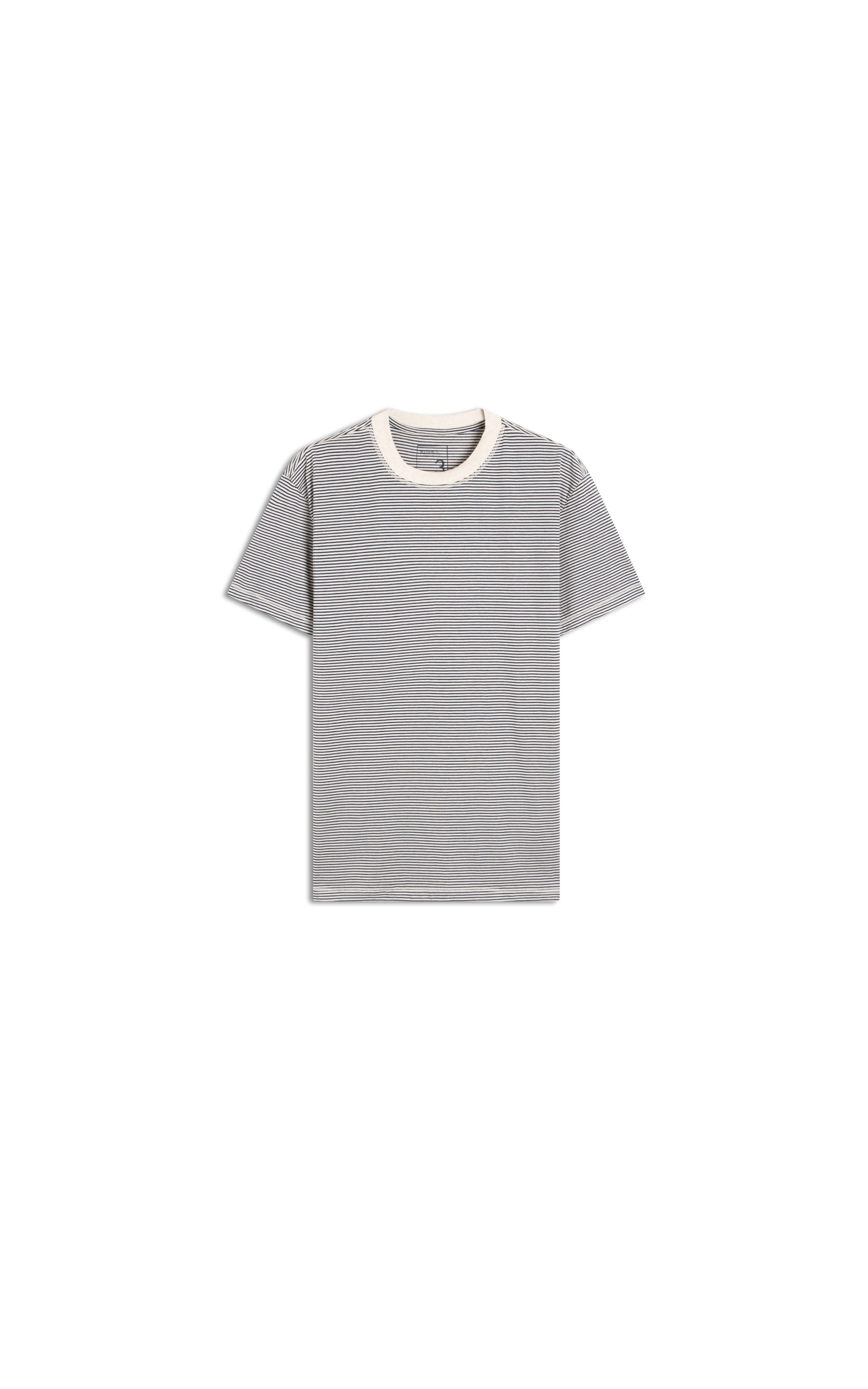 T-Shirt Listrada Linho Basic Fit Marinho
