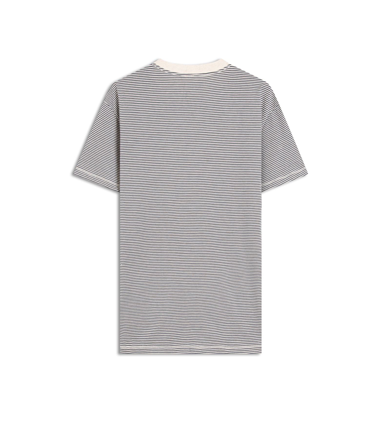 T-Shirt Listrada Linho Basic Fit Marinho