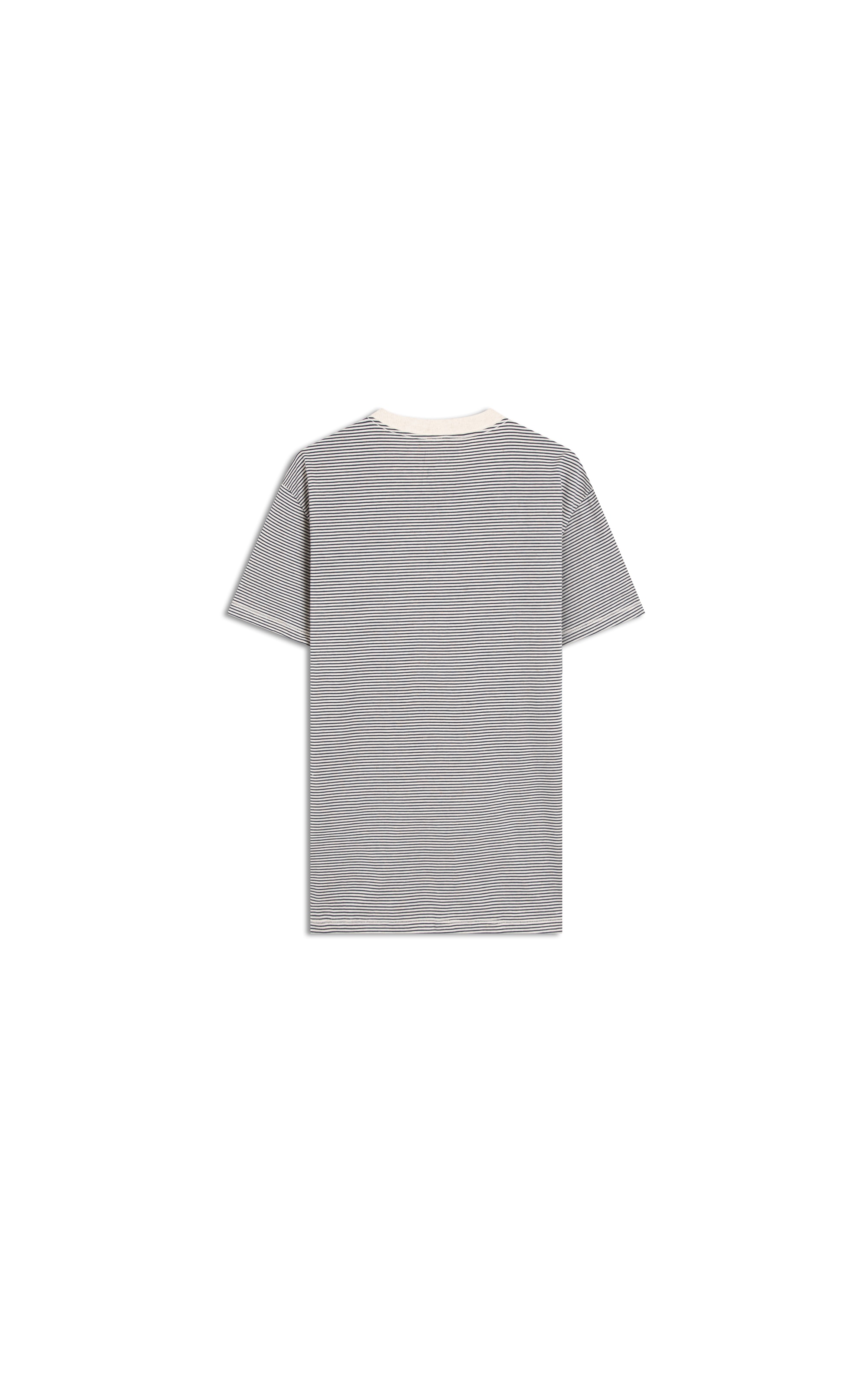 T-Shirt Listrada Linho Basic Fit Marinho