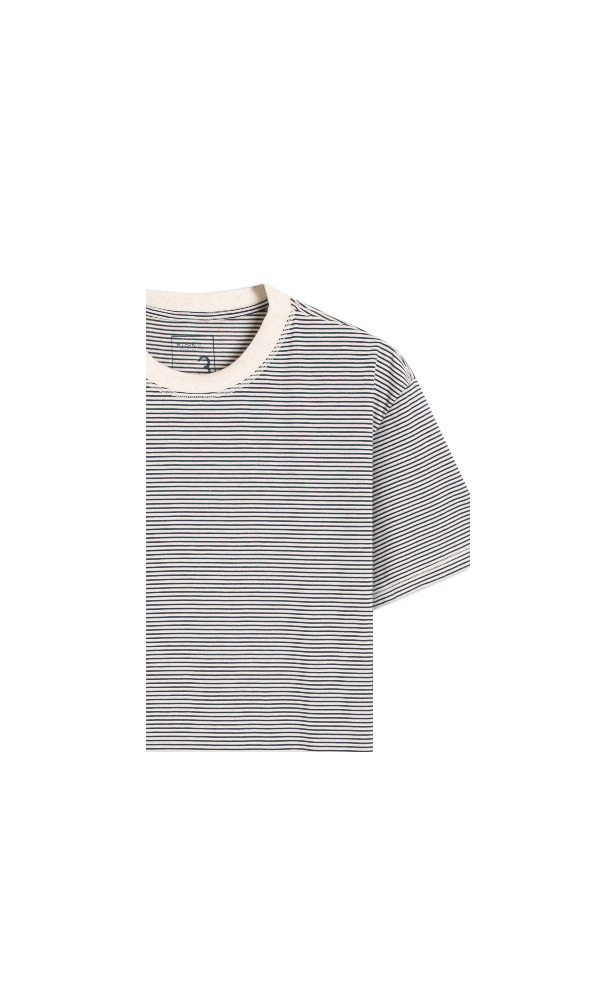 T-Shirt Listrada Linho Basic Fit Marinho