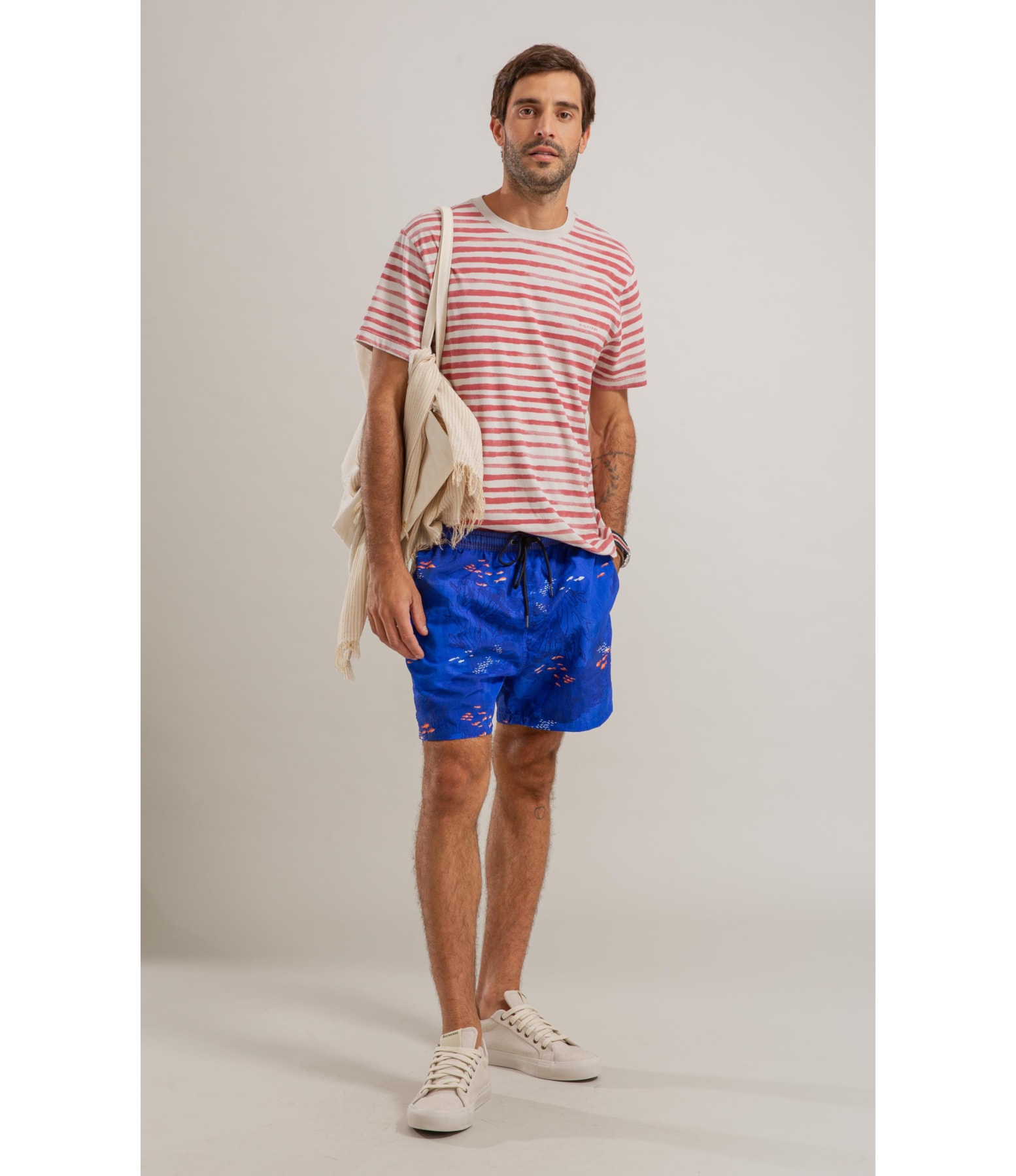 T-Shirt Listrado Garnet Mc Bf Vermelho