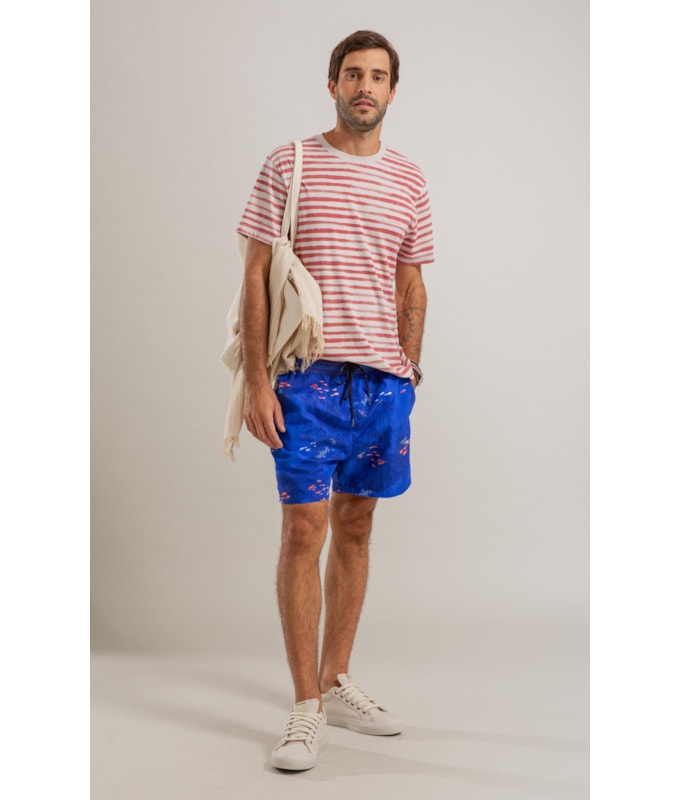 T-Shirt Listrado Garnet Mc Bf Vermelho