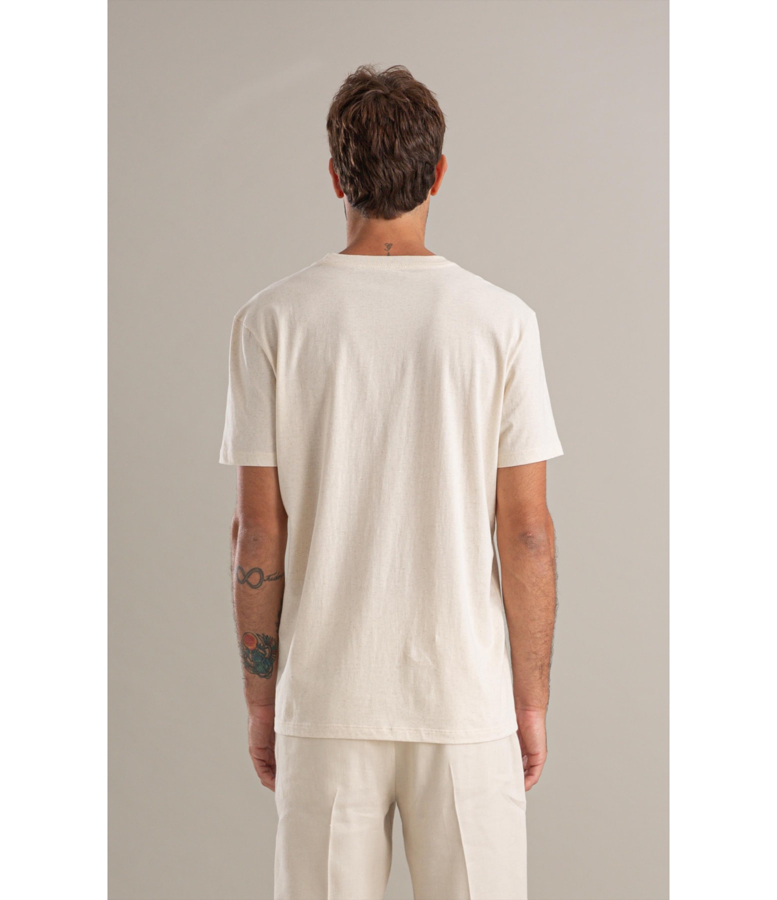 T-Shirt Make You Smile Linho Mc Bf Natural