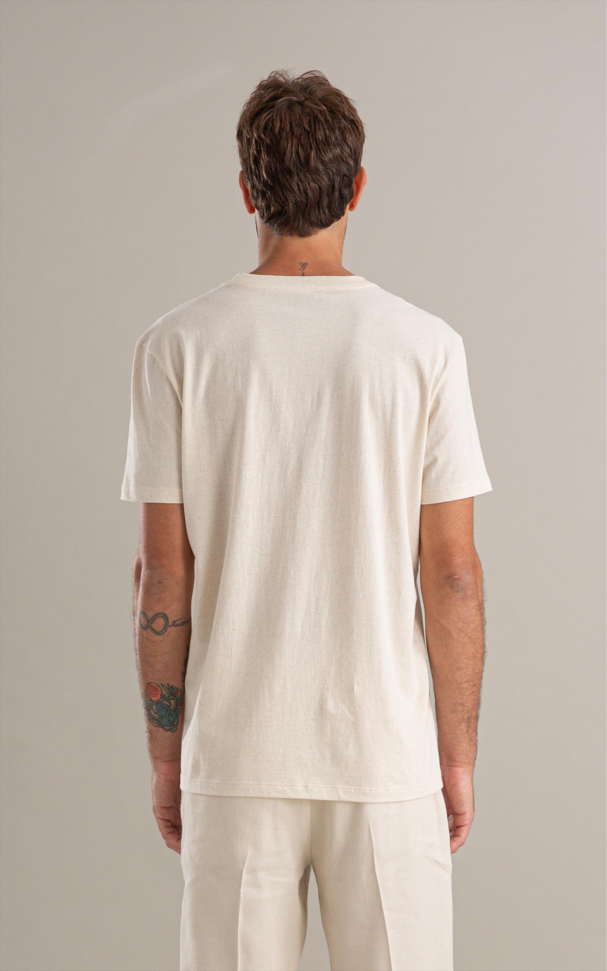 T-Shirt Make You Smile Linho Mc Bf Natural