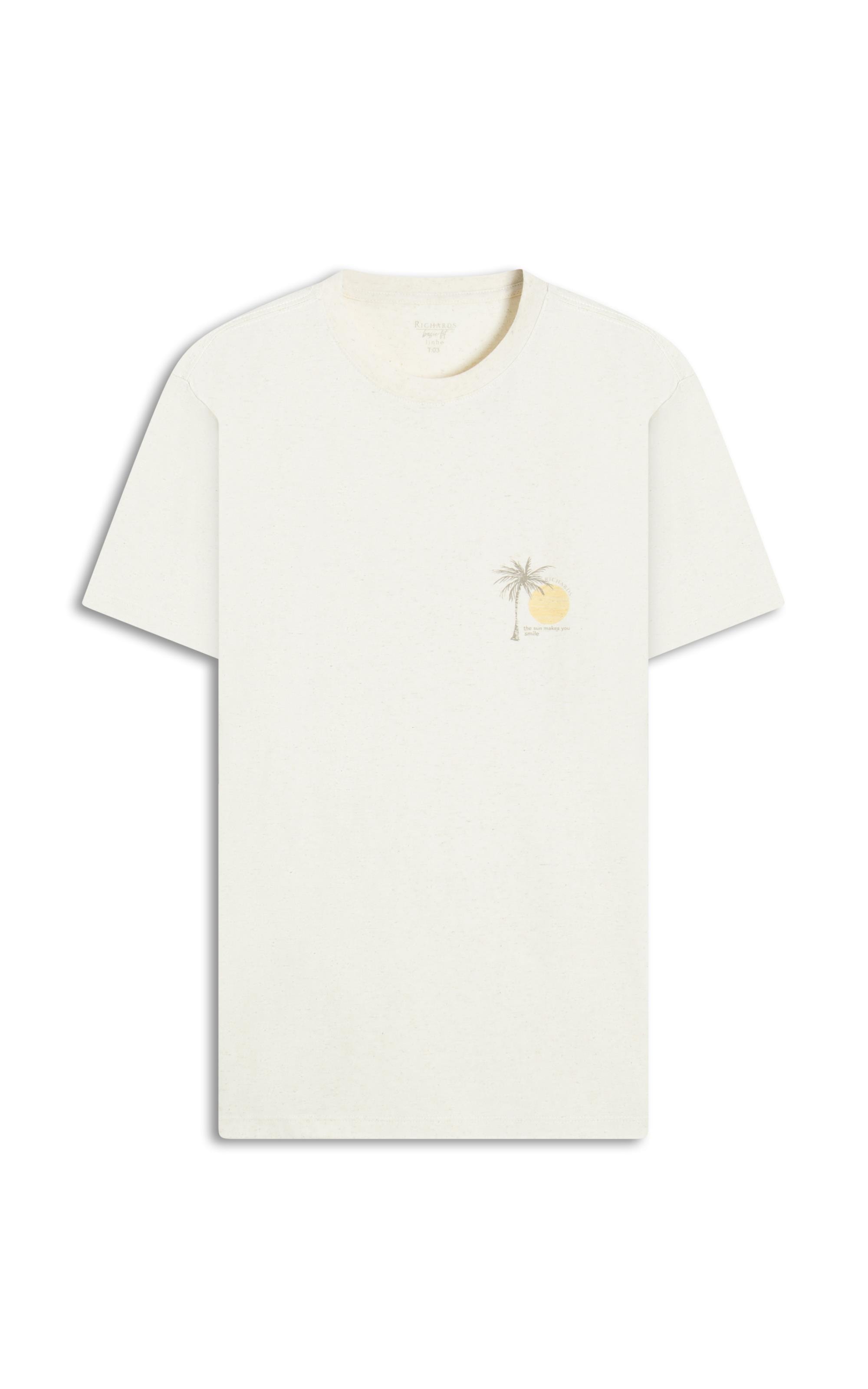 T-Shirt Make You Smile Linho Mc Bf Natural