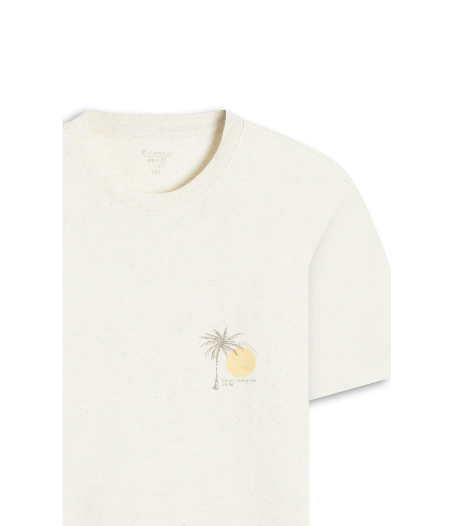 T-Shirt Make You Smile Linho Mc Bf Natural