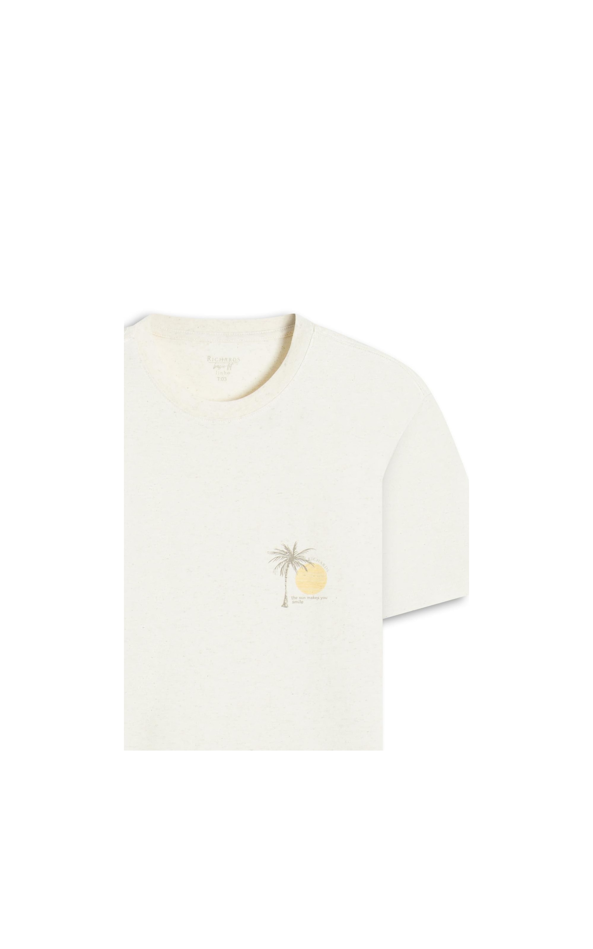 T-Shirt Make You Smile Linho Mc Bf Natural