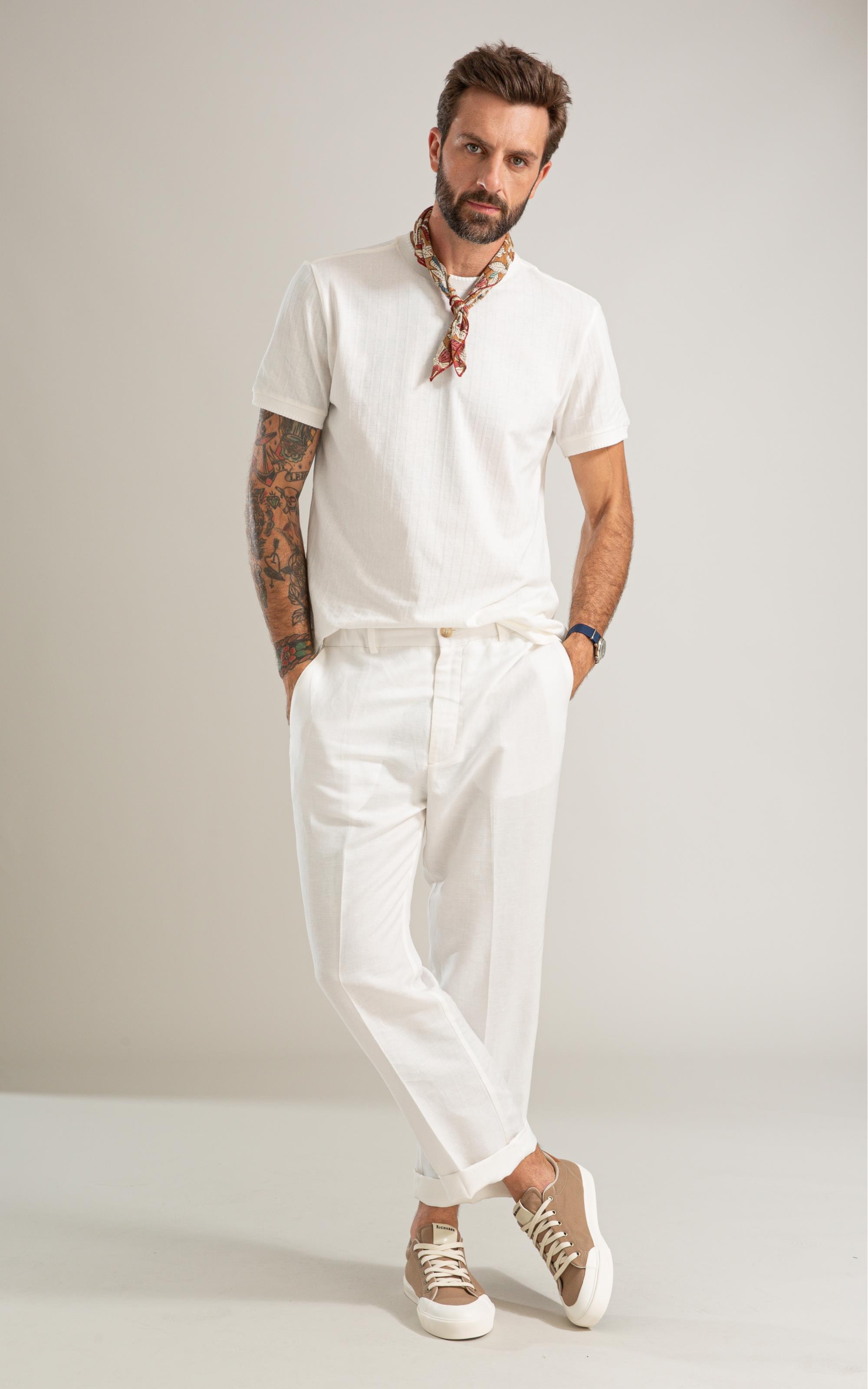 T-Shirt Malha Cutting Bf Off White