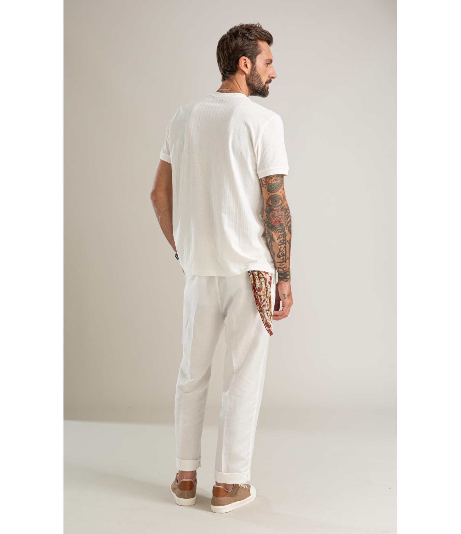 T-Shirt Malha Cutting Bf Off White