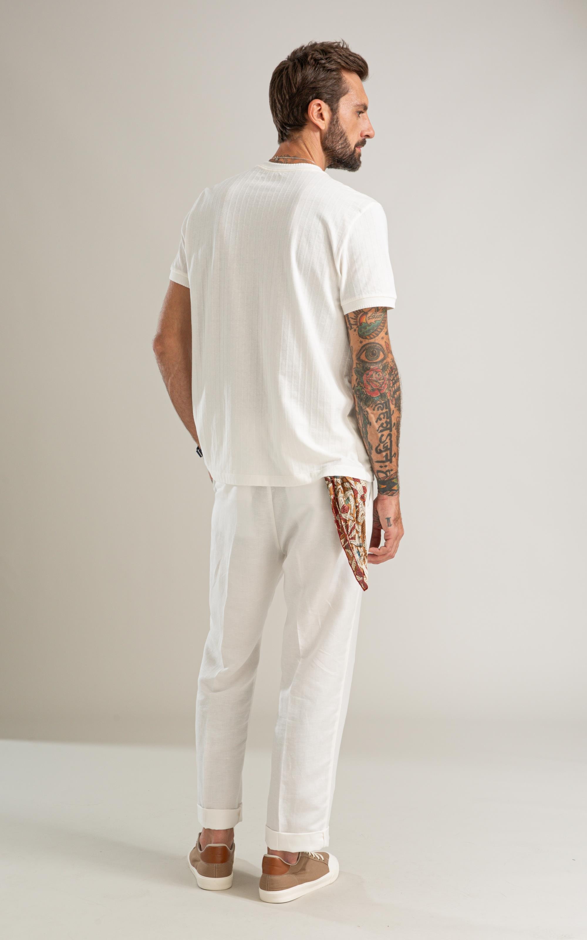 T-Shirt Malha Cutting Bf Off White