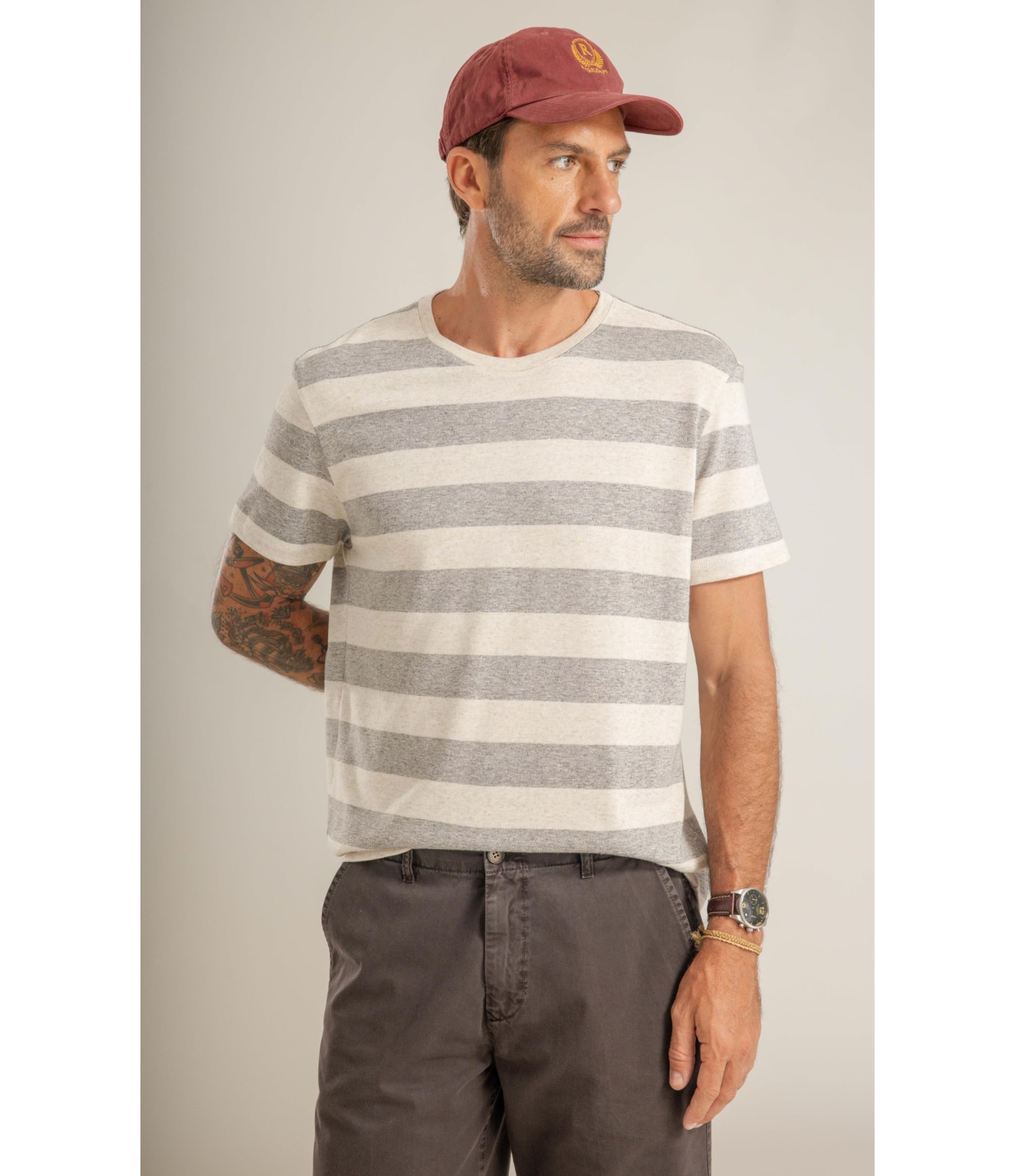 T-Shirt Malhão Listrado Lb Preto