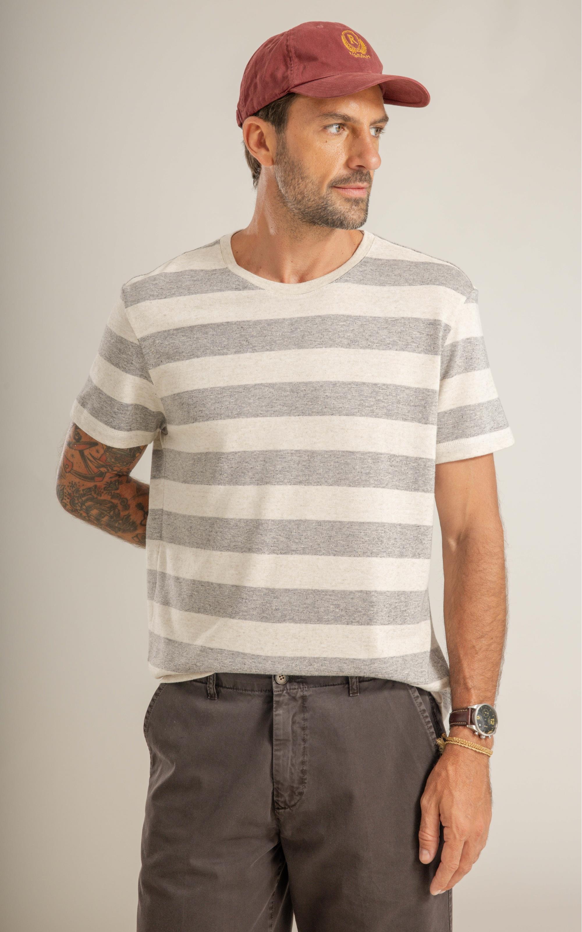 T-Shirt Malhão Listrado Lb Preto