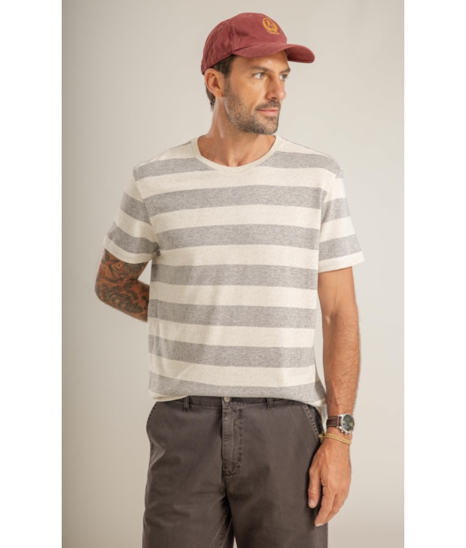 T-Shirt Malhão Listrado Lb Preto