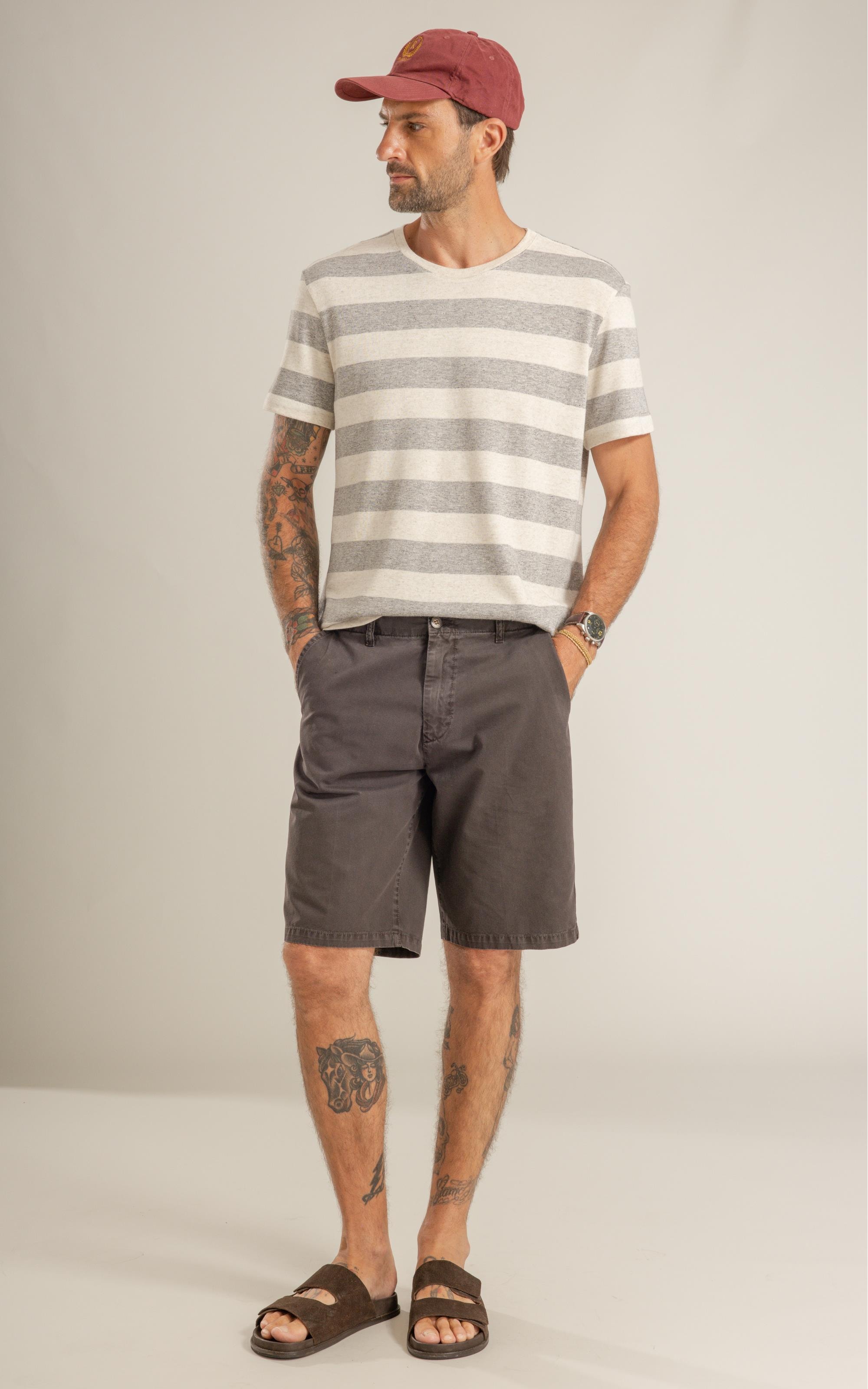 T-Shirt Malhão Listrado Lb Preto