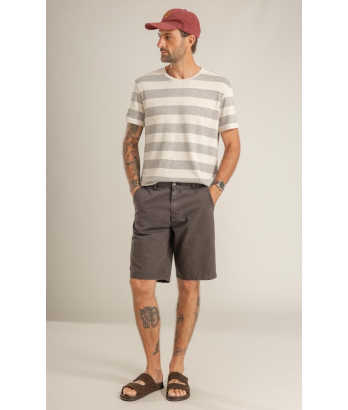 T-Shirt Malhão Listrado Lb Preto
