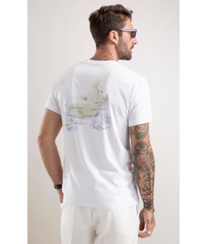 T-Shirt Mapa French Coast Branco