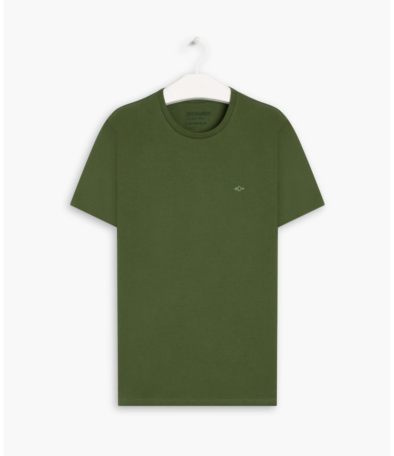 T-Shirt Meia Malha 40.1 Com Elastano Mc Verde Militar